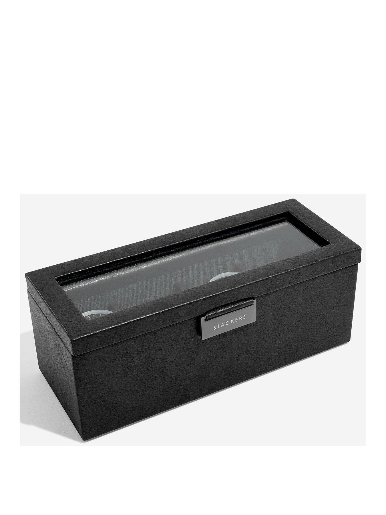 Stackers Black 4 Piece Watch Box