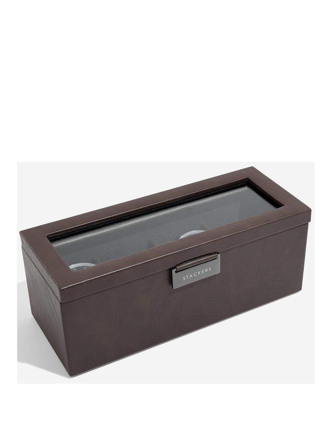 Stackers Brown 4 Piece Watch Box