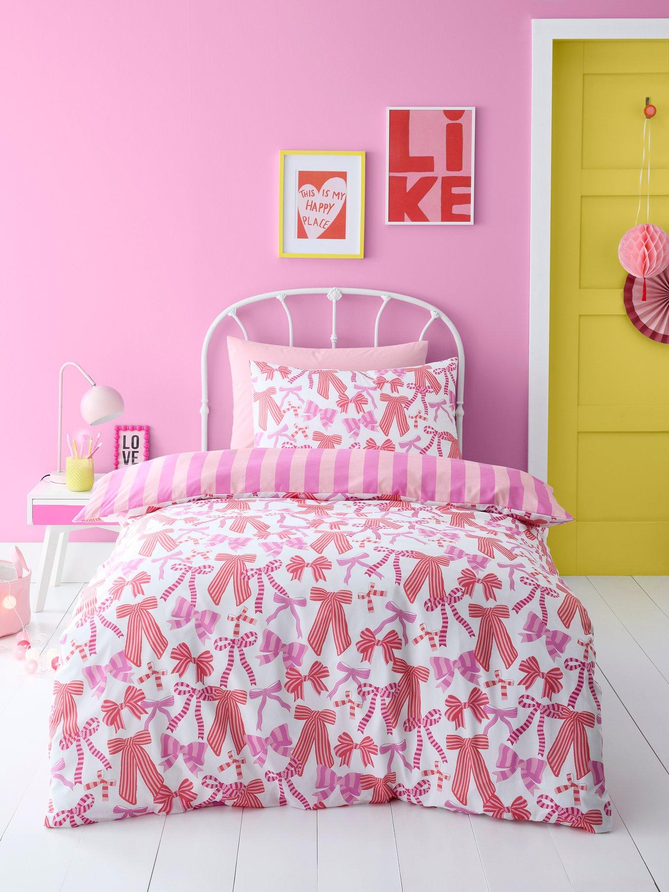 undefined Bow and Stripes -Easy Care Duvet Cover Set