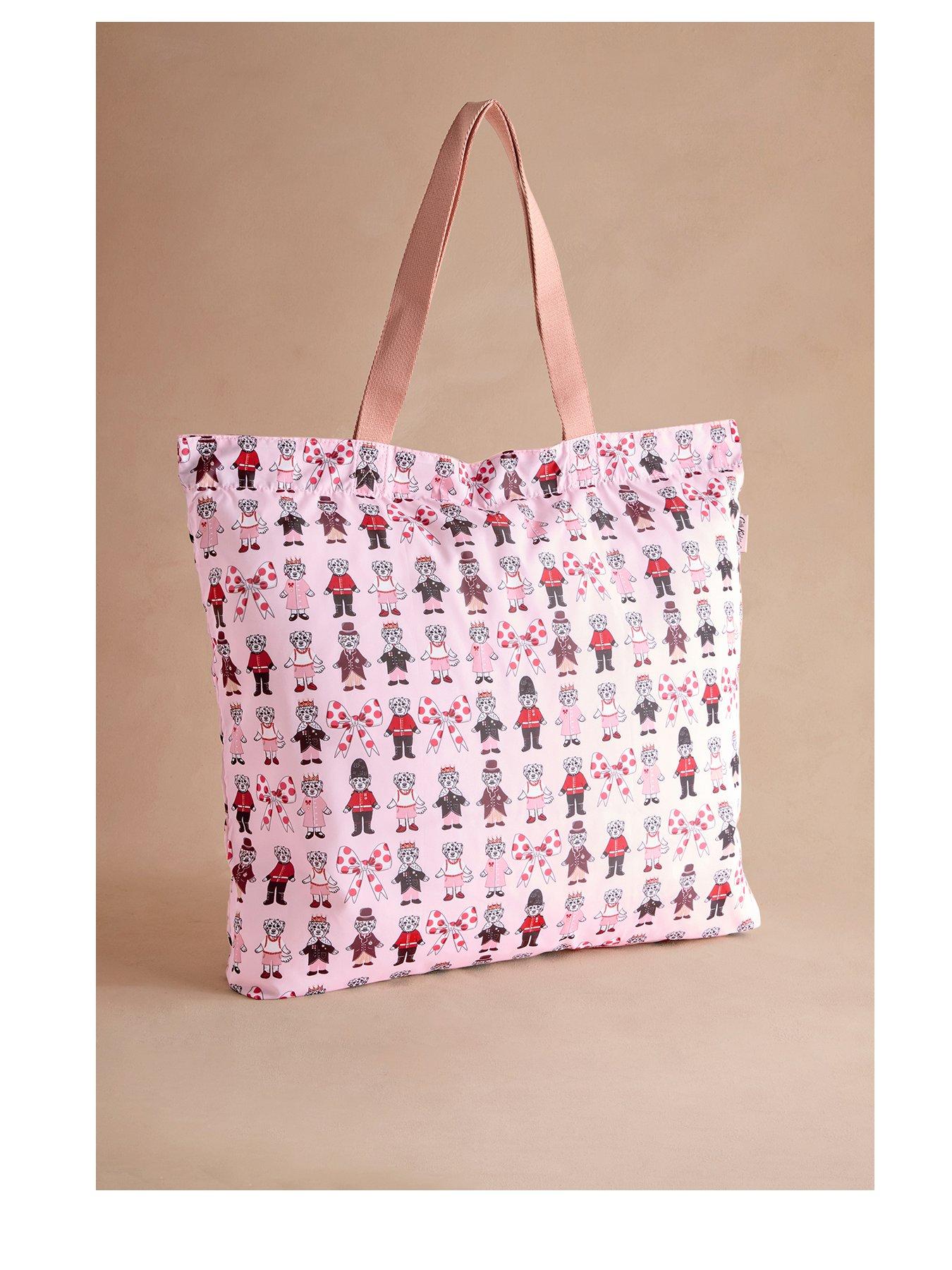 undefined London Dogs Large Foldaway Tote Bag - Pink