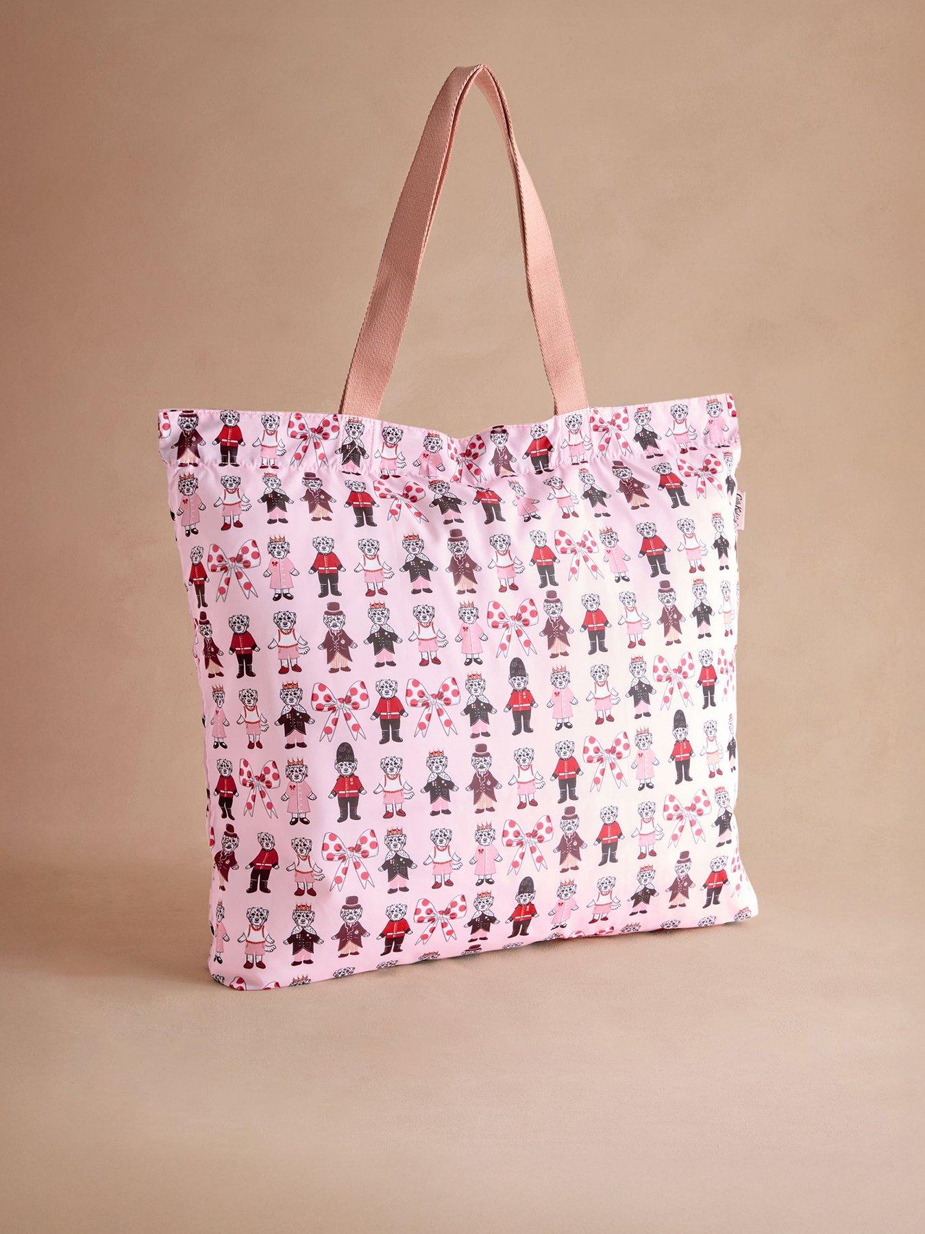 Cath Kidston London Dogs Large Foldaway Tote Bag - Pink