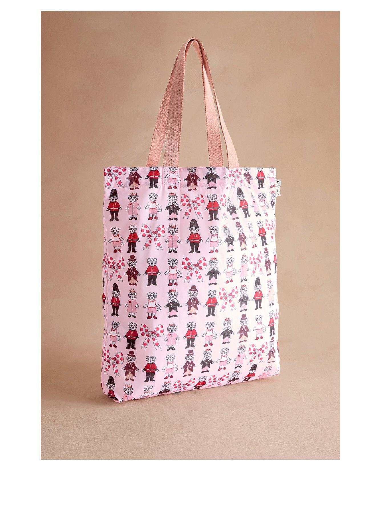 undefined London Dogs Foldaway Tote Bag - Pink
