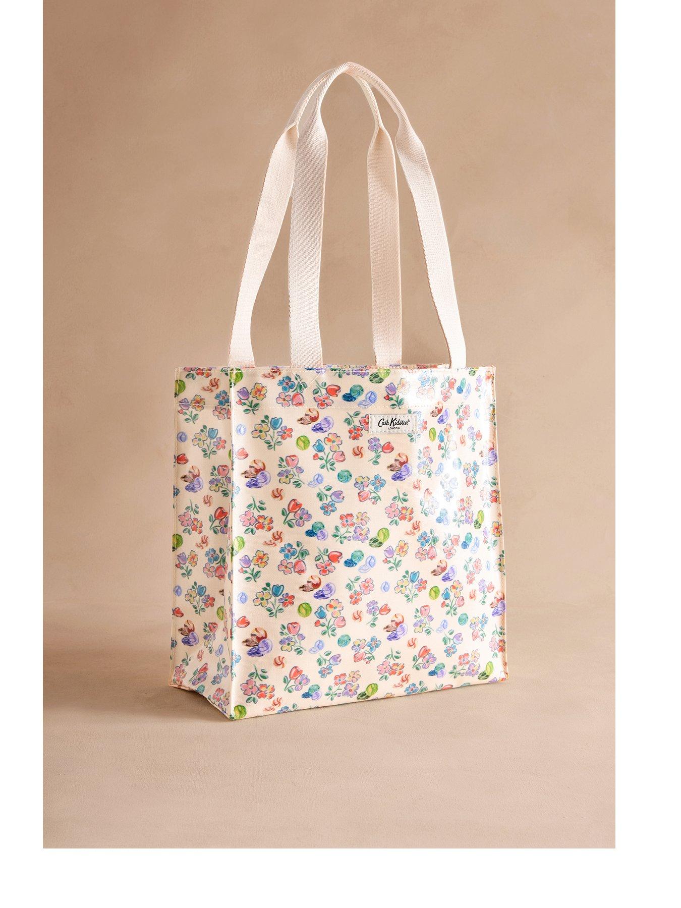 undefined Marble Print Medium Tote Book Bag - Grey