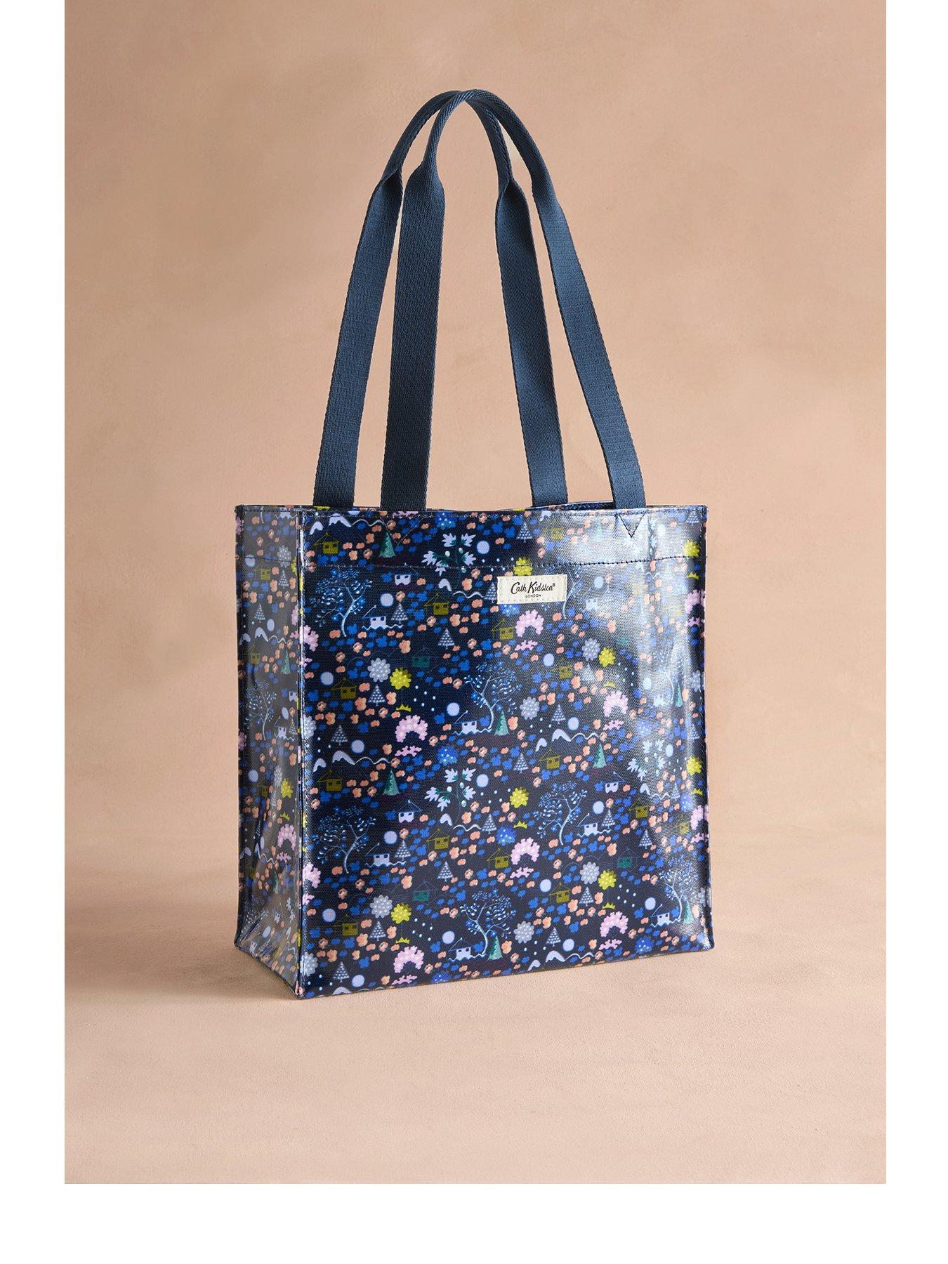 undefined Tiny Town Print Medium Tote Book Bag - Navy