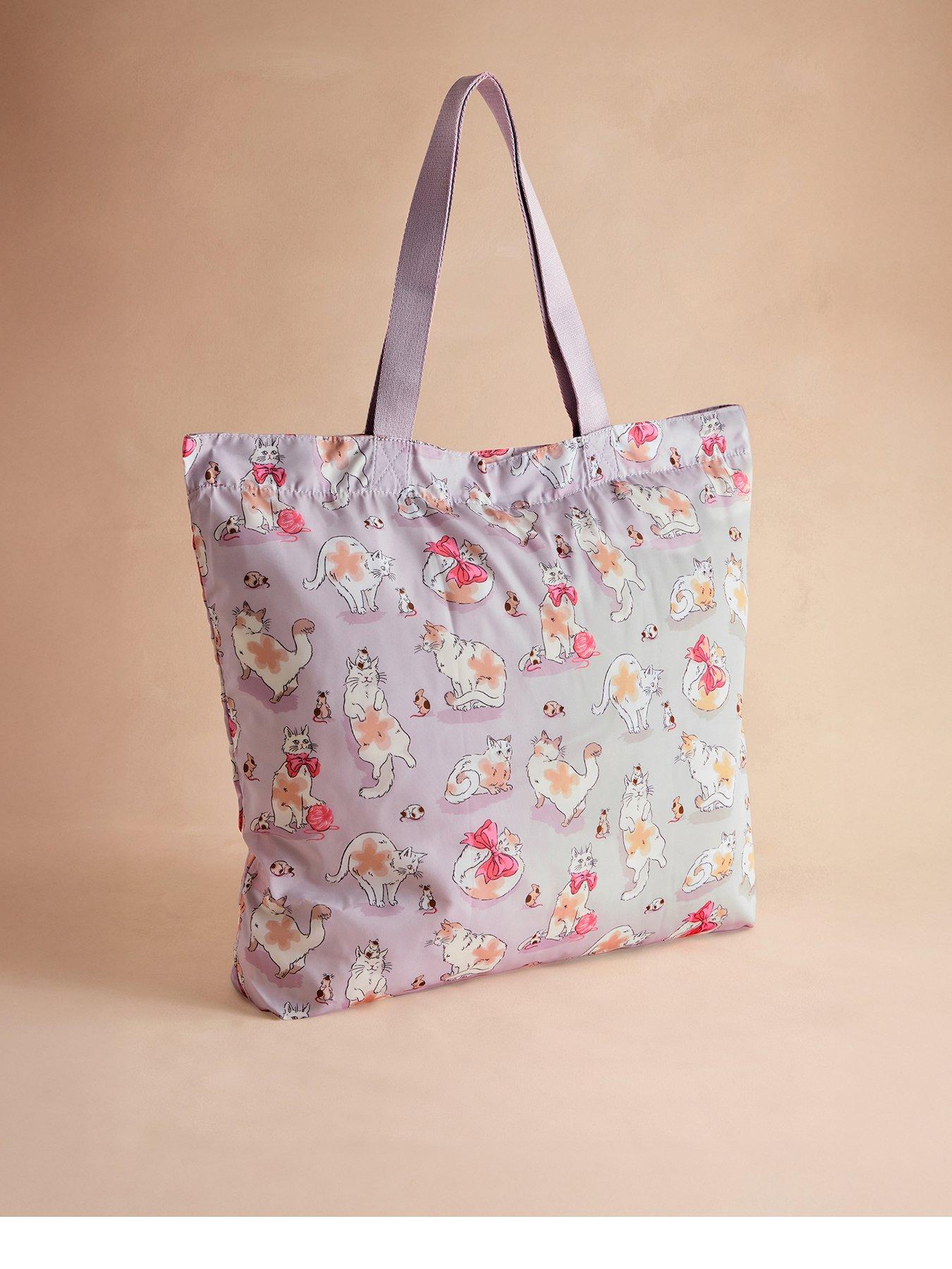 Cath Kidston Cats Mouse Large Foldaway Tote Bag Pink Very - Main Image