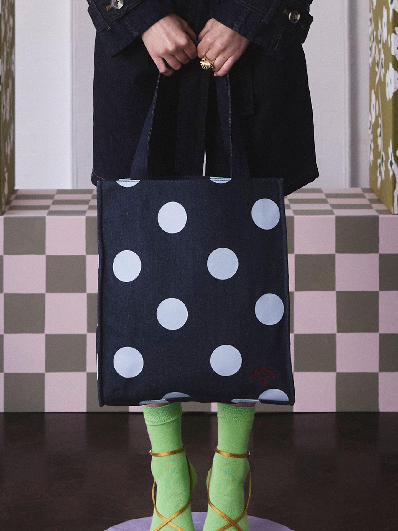 Cath Kidston Denim Spot Large Coated Book Bag - Blue