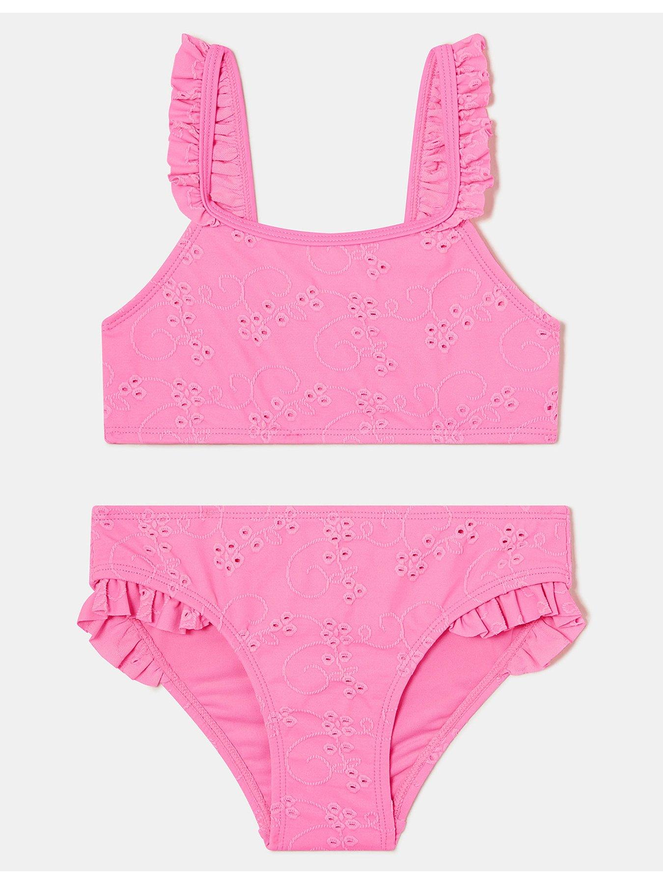 undefined Girls Broderie Bikini - Light Pink