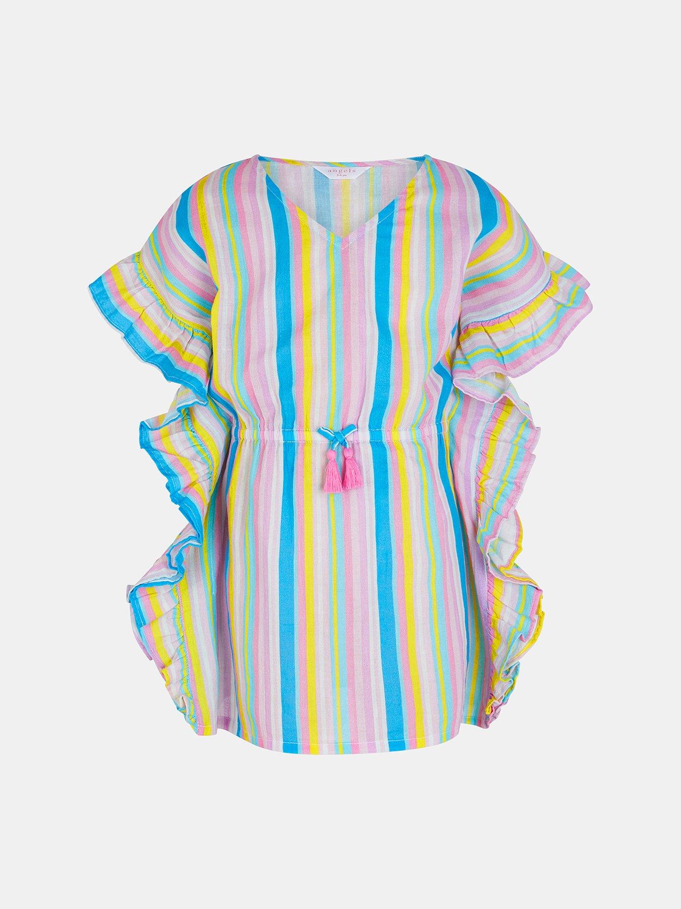 undefined Girls Stripe Print Kaftan - Multi