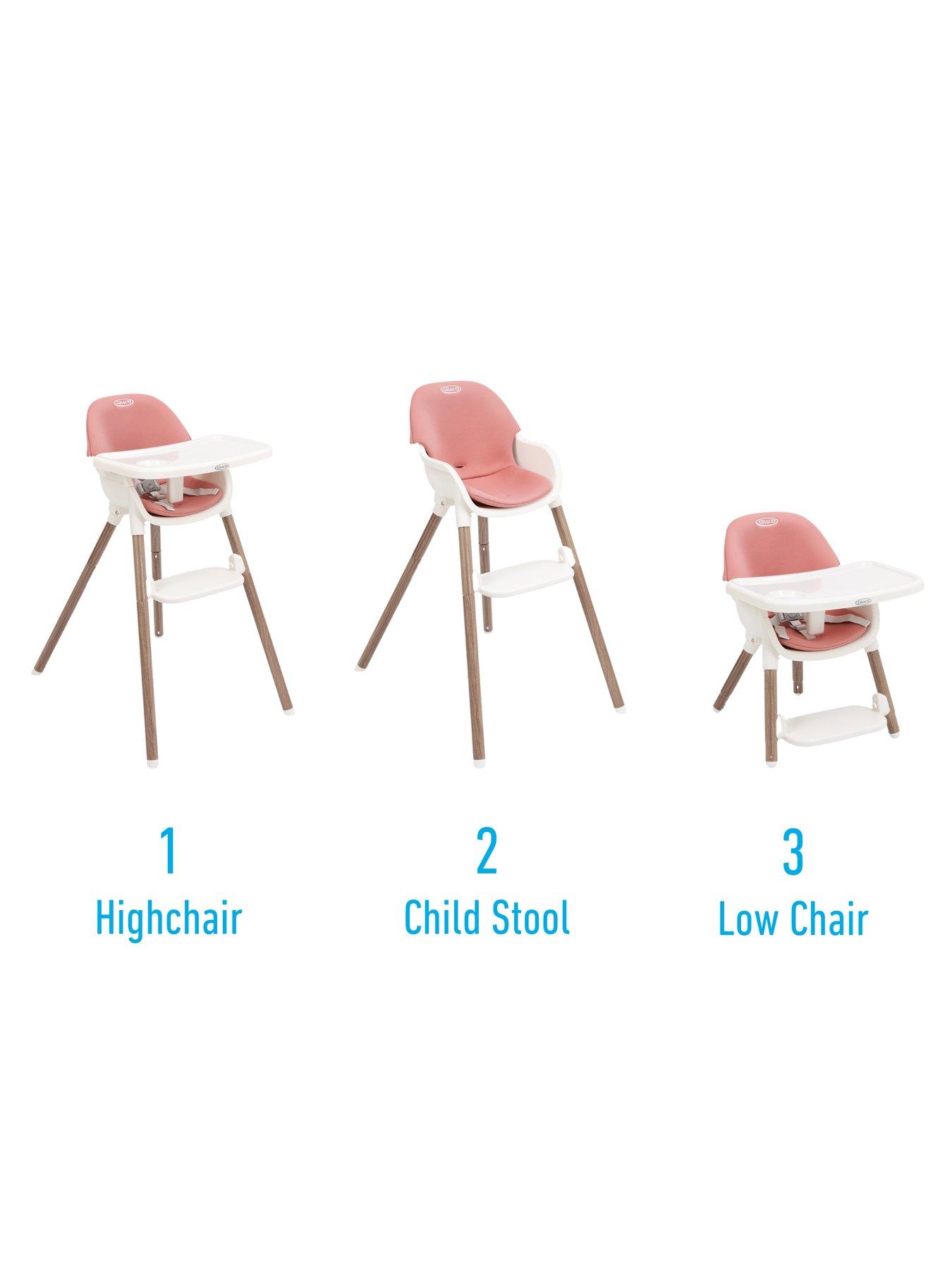 Image 3 of 8 of Graco Presti 3-in-1 Highchair - Dusty Rose