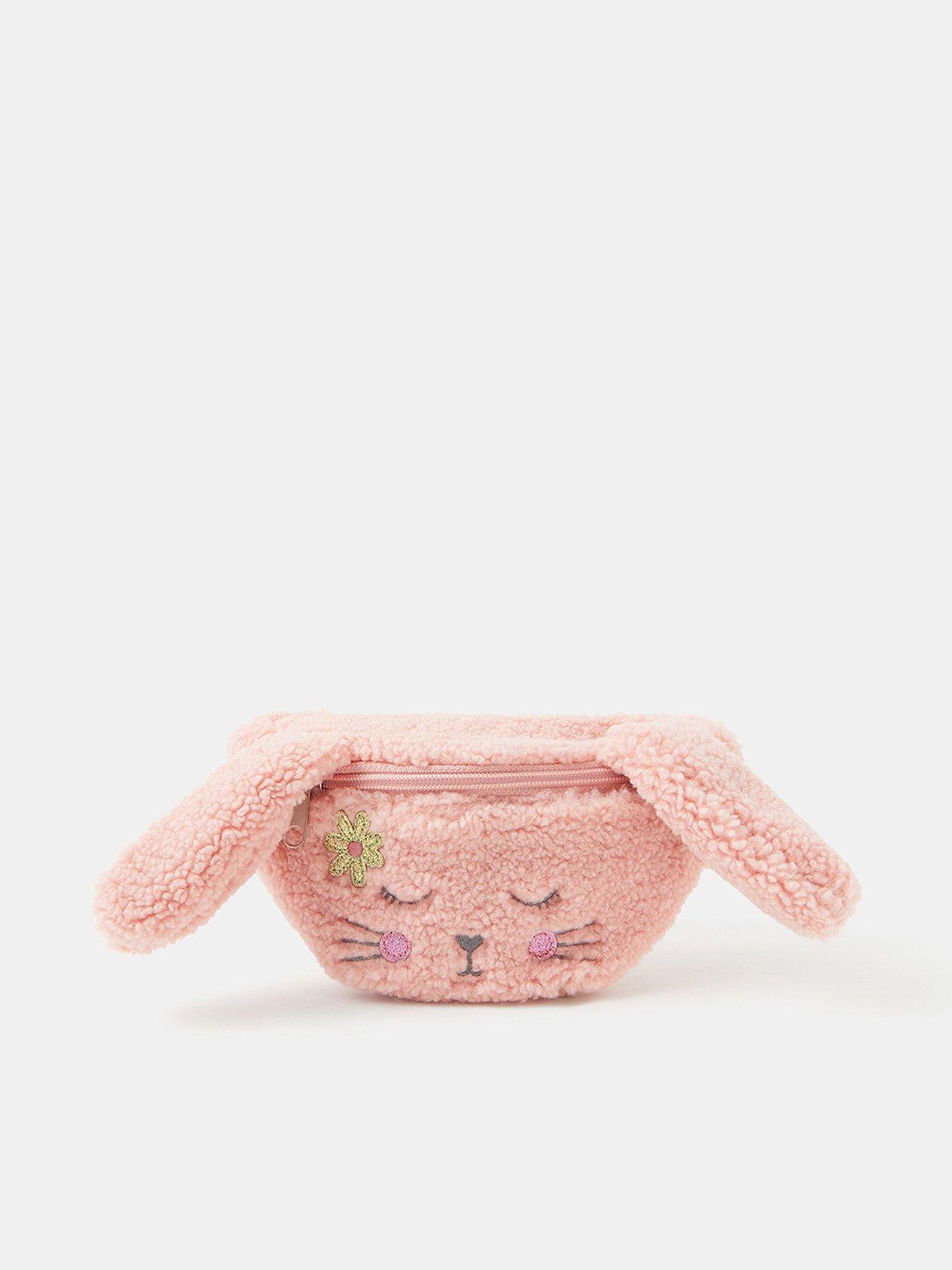 undefined Girls Bunny Fleece Belt Bag - Pink