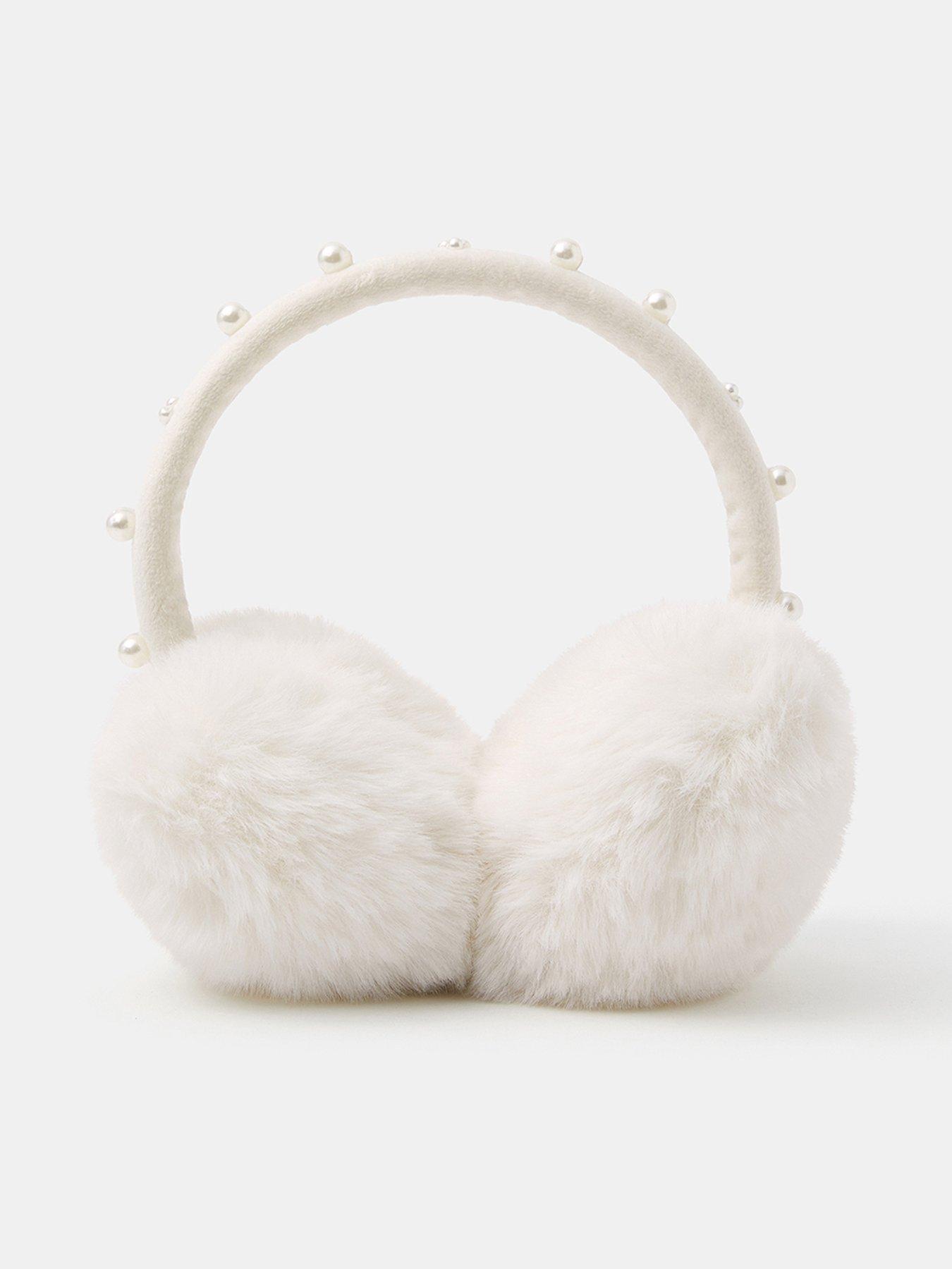 Accessorize Girls Sparkle Earmuffs - Light Cream