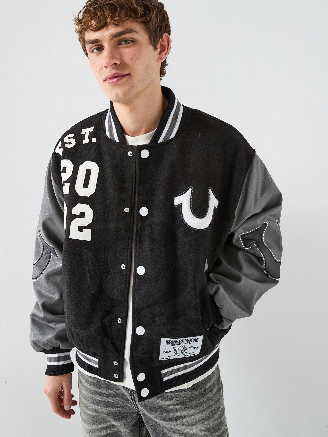 TRUE RELIGION Buddha Varsity Jacket - Black
