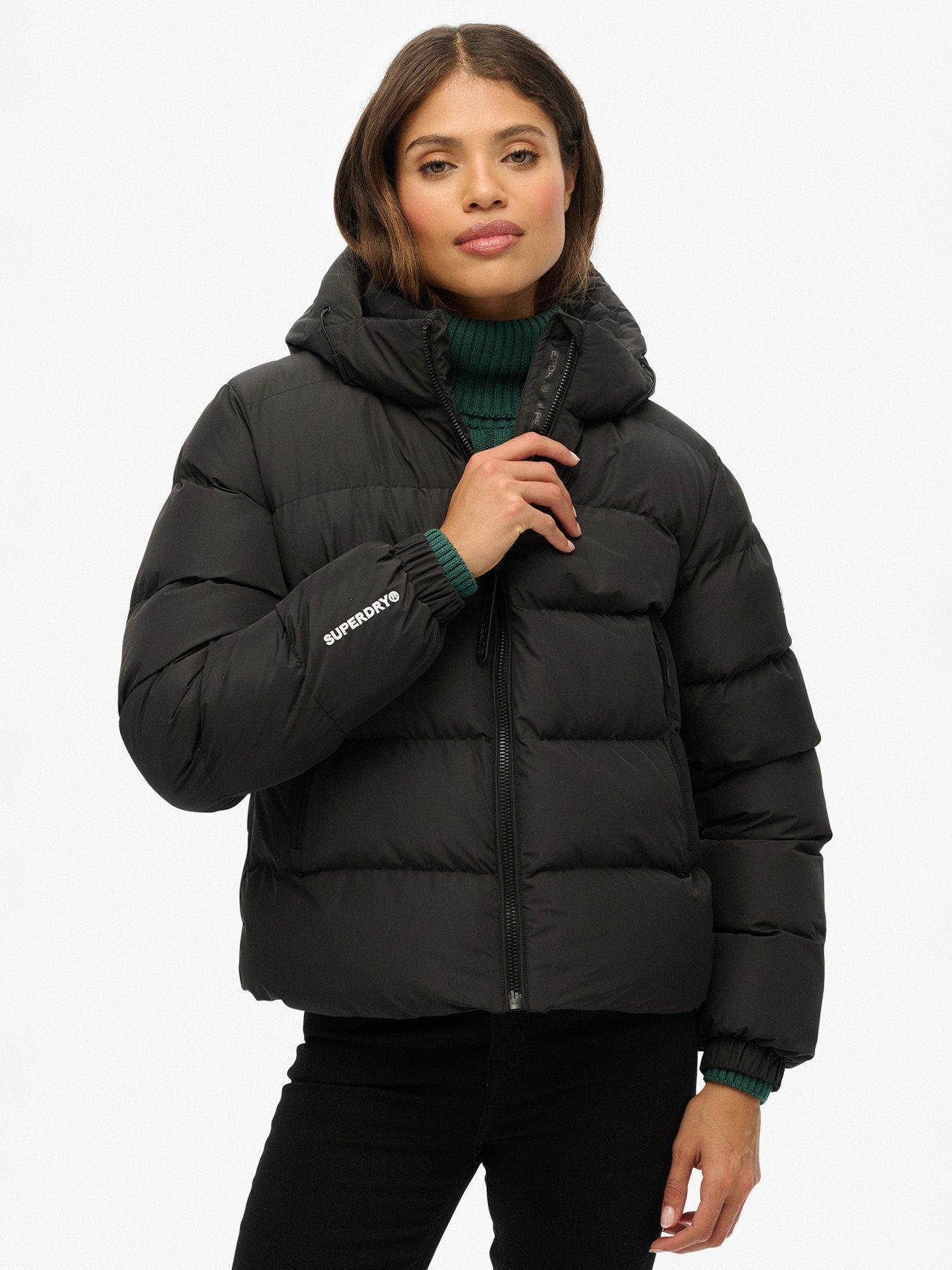 Image 5 of 6 of Superdry Hooded Sports Puffer Jacket - Black