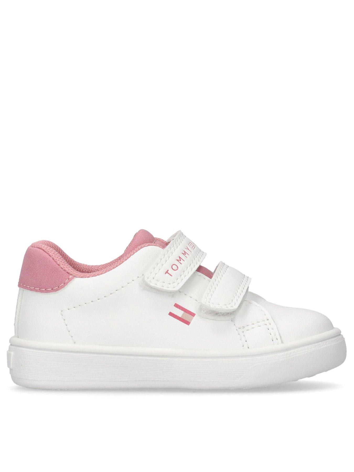 undefined Girls Low Cut Velcro Sneaker - Pink  &  White