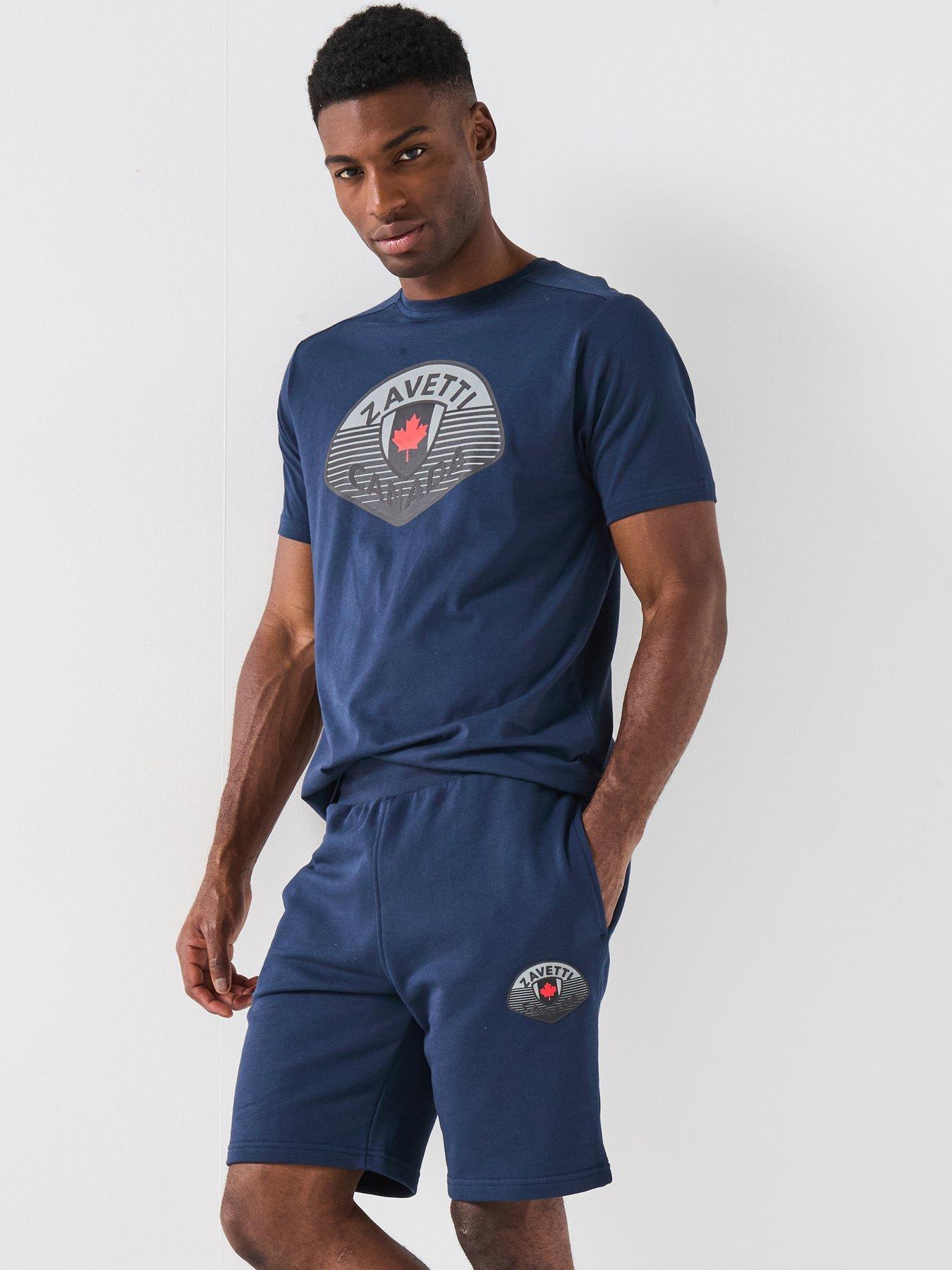 Zavetti Canada Botticini Classic Large Logo T-Shirt And Loopback Short Set - Navy