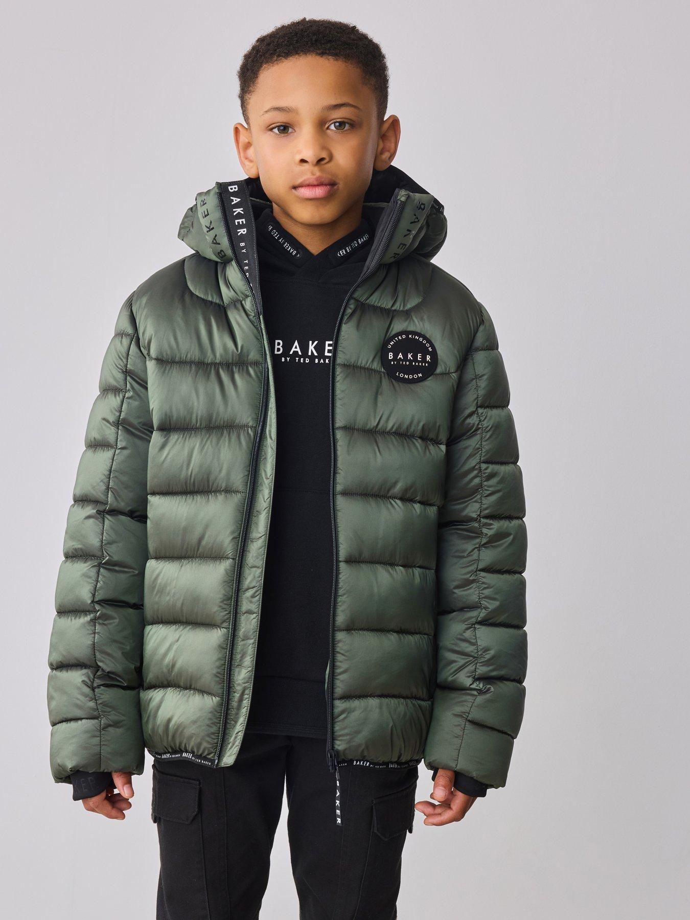 Ted Baker Boys Midweight Coat Khaki Green Very