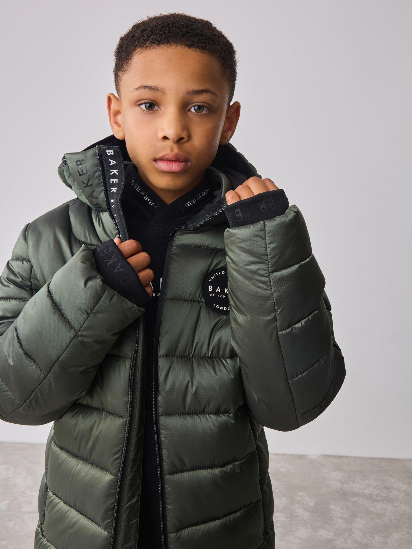 Ted Baker Boys Midweight Coat Khaki Green Very