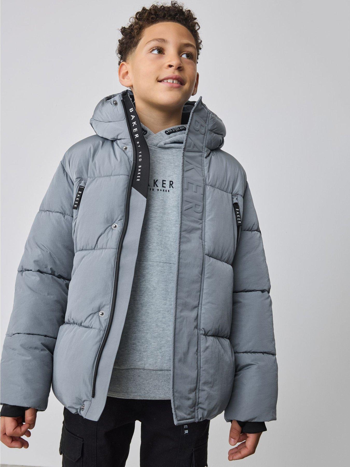 Image 1 of 6 of Ted Baker Boys Zip Up Coat - Grey / Blue