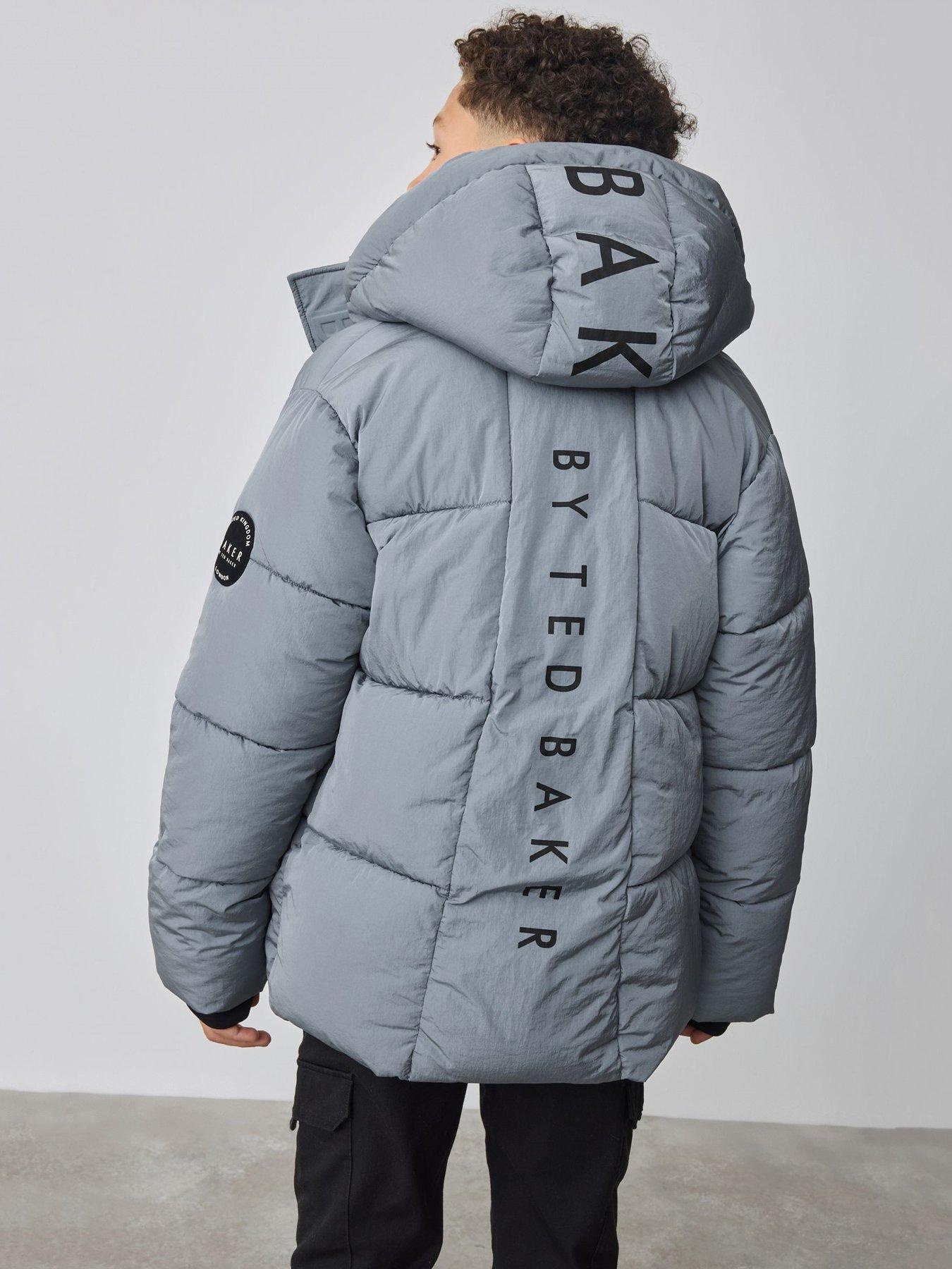 Image 2 of 6 of Ted Baker Boys Zip Up Coat - Grey / Blue