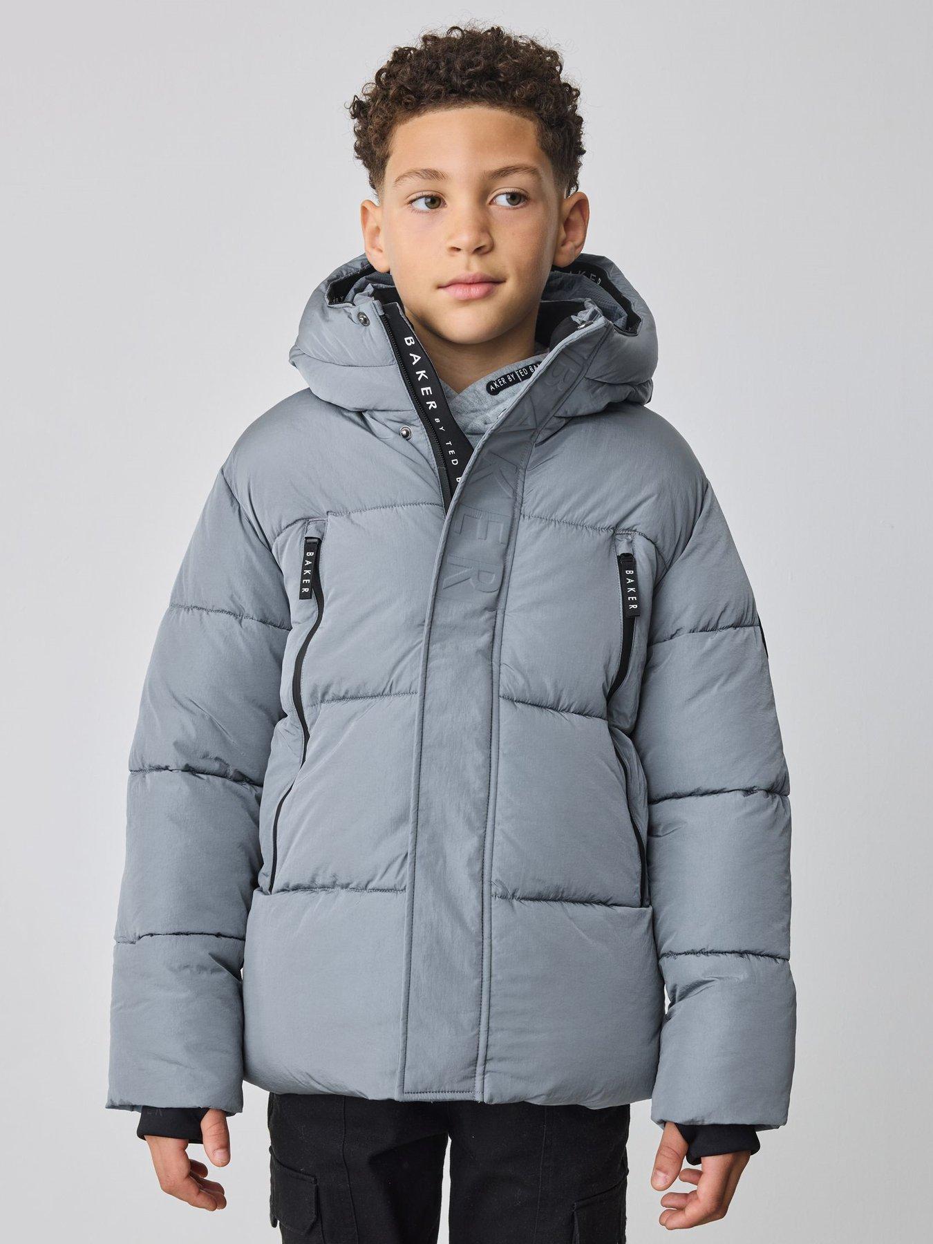 Image 3 of 6 of Ted Baker Boys Zip Up Coat - Grey / Blue
