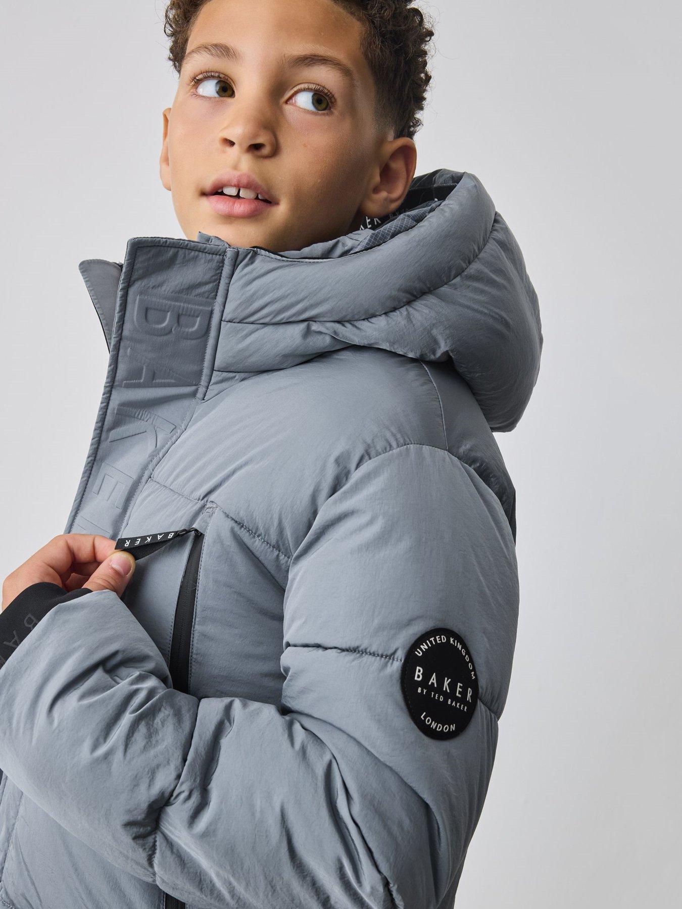 Image 4 of 6 of Ted Baker Boys Zip Up Coat - Grey / Blue