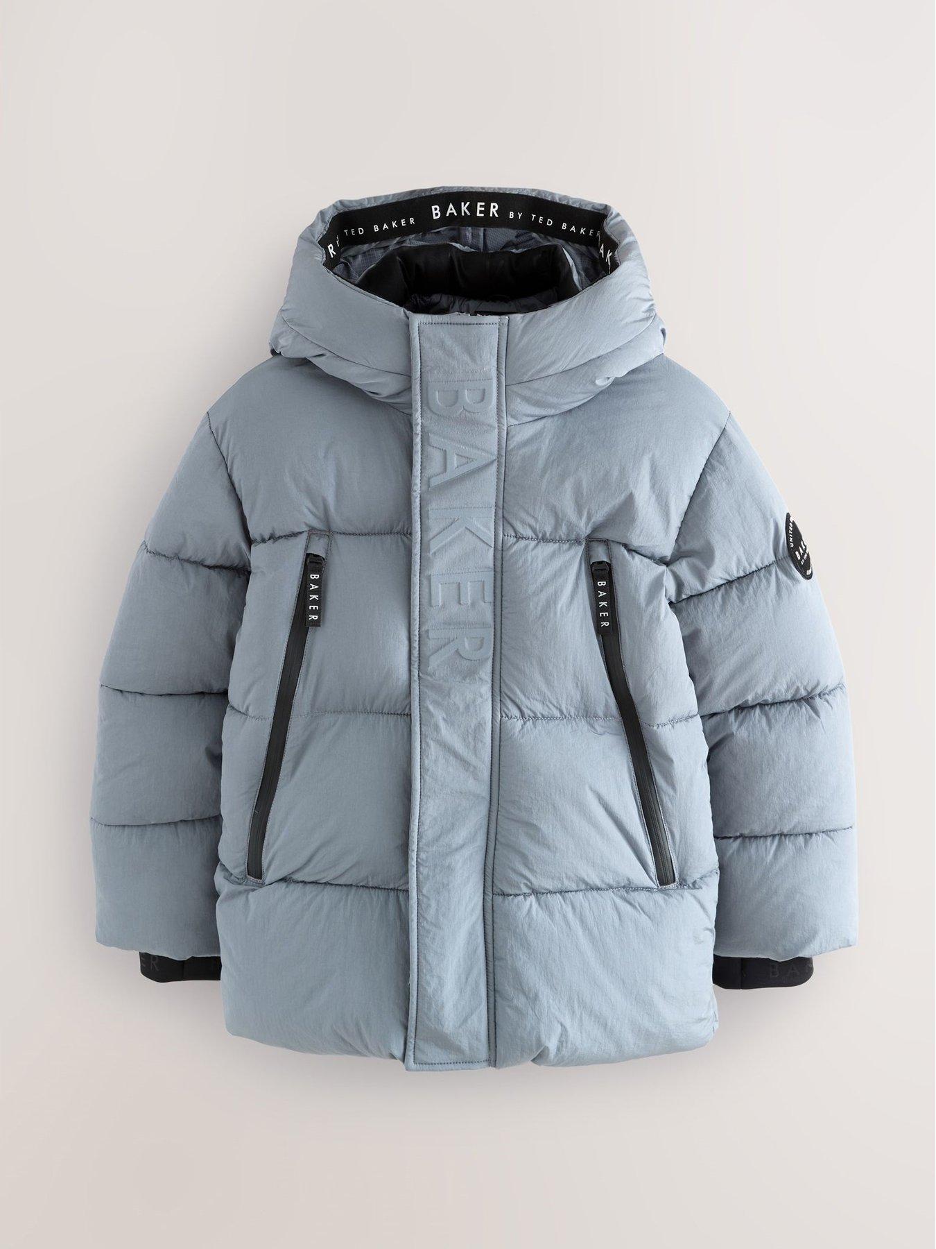 Image 5 of 6 of Ted Baker Boys Zip Up Coat - Grey / Blue