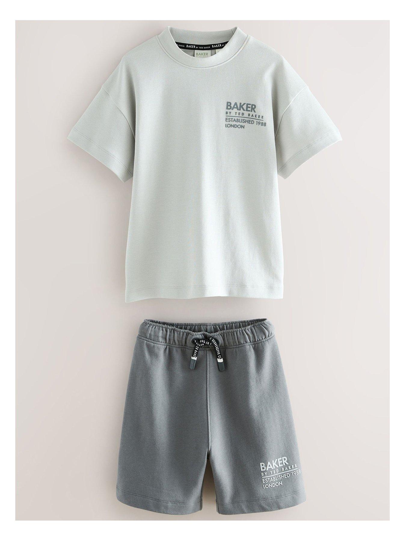 Ted Baker Boys Graphic Top And Short Set - Grey