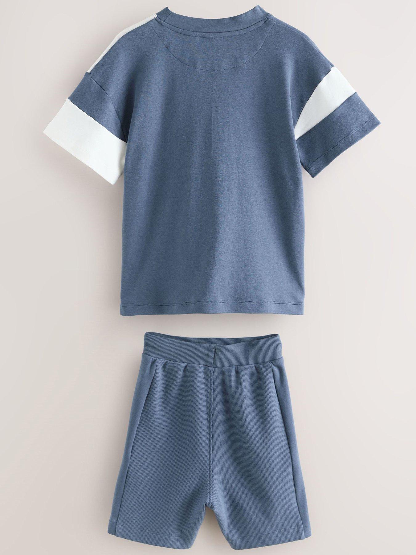 Image 6 of 6 of Ted Baker Boys Colourblock Top And Shorts Set - Blue