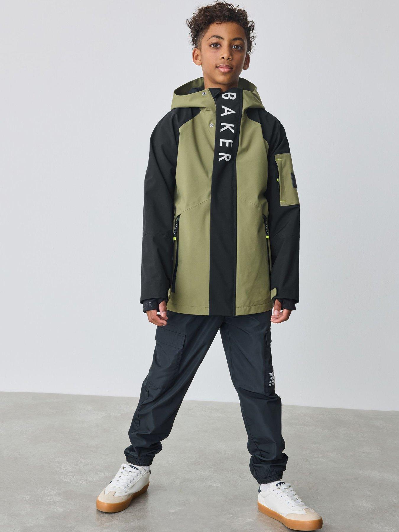 undefined Older Boys Colourblock Coat - Green