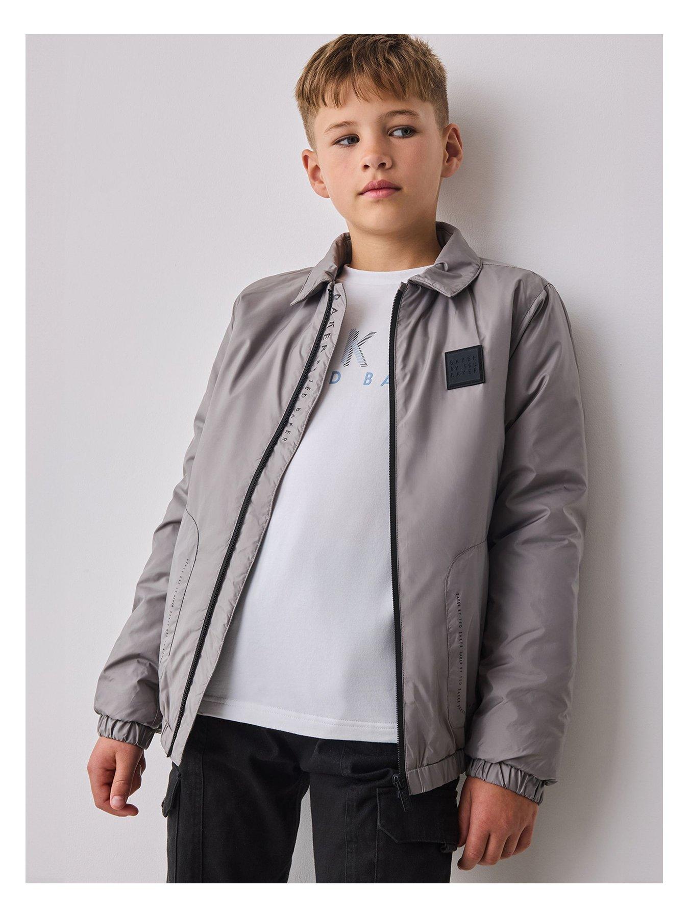 undefined Older Boys Jacket Top Set - Grey