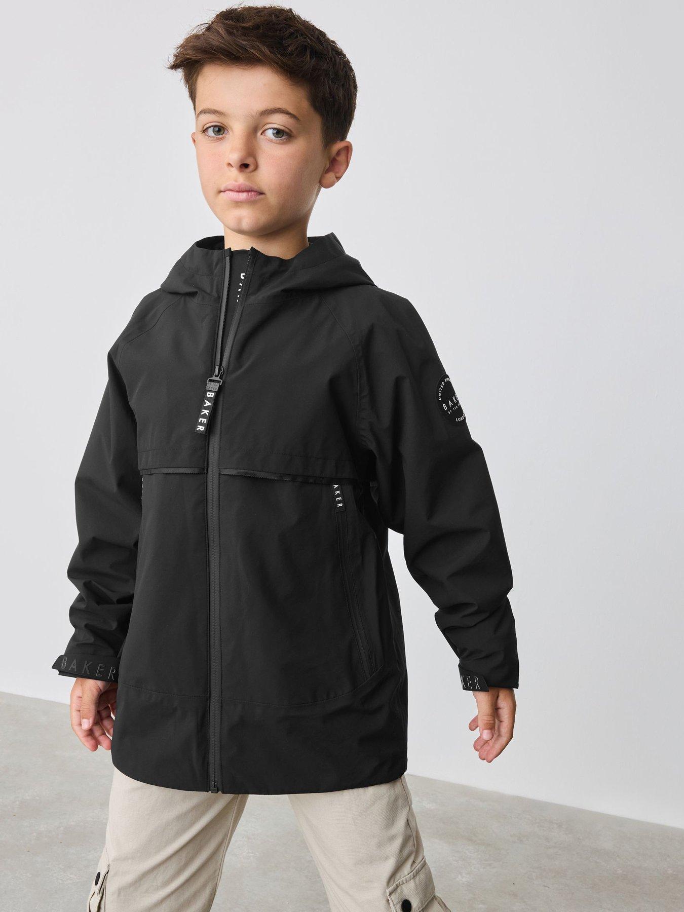 undefined Boys Waterproof Coat - Black