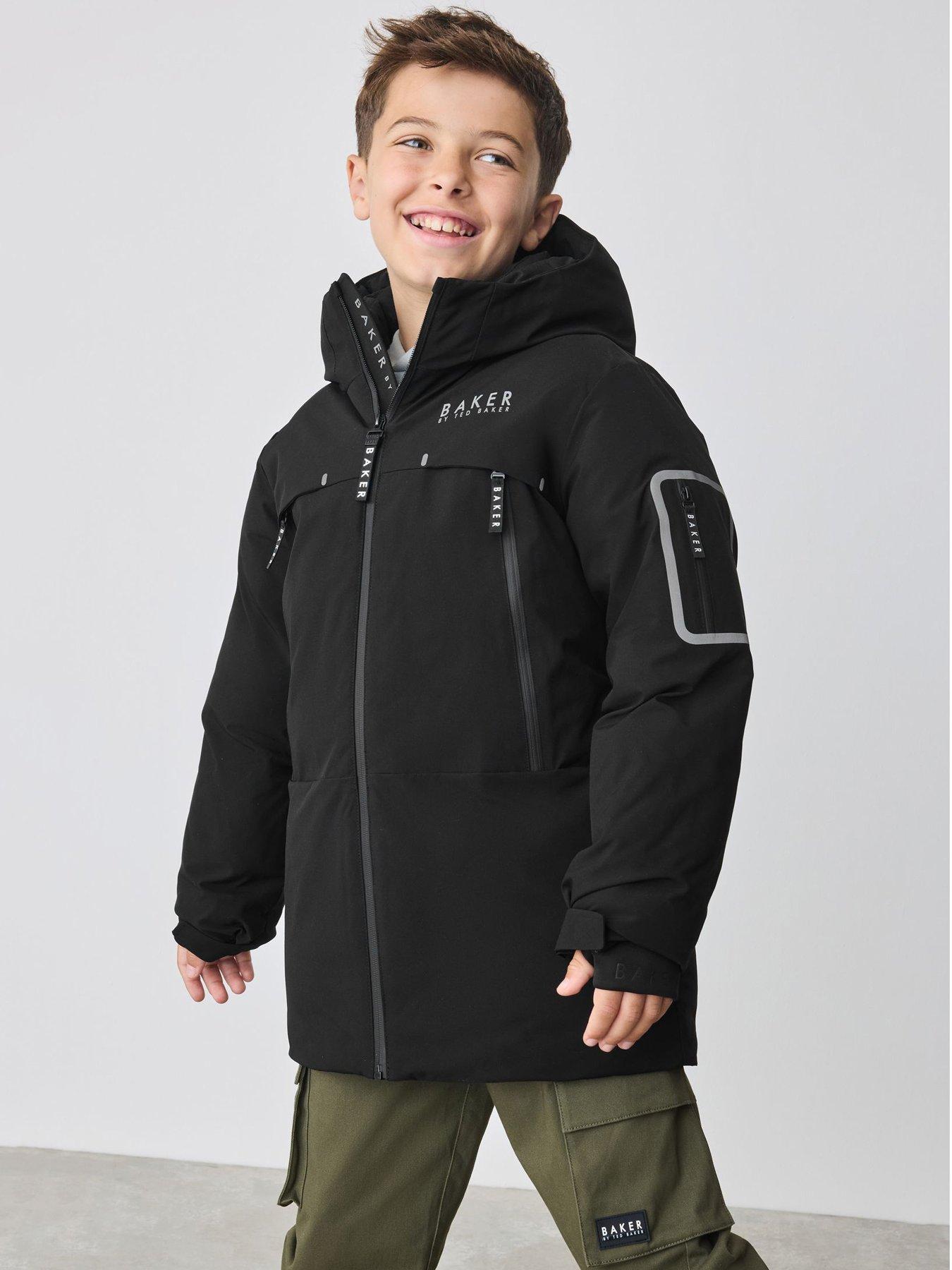 undefined Older Boys Hybrid Parka Coat - Black
