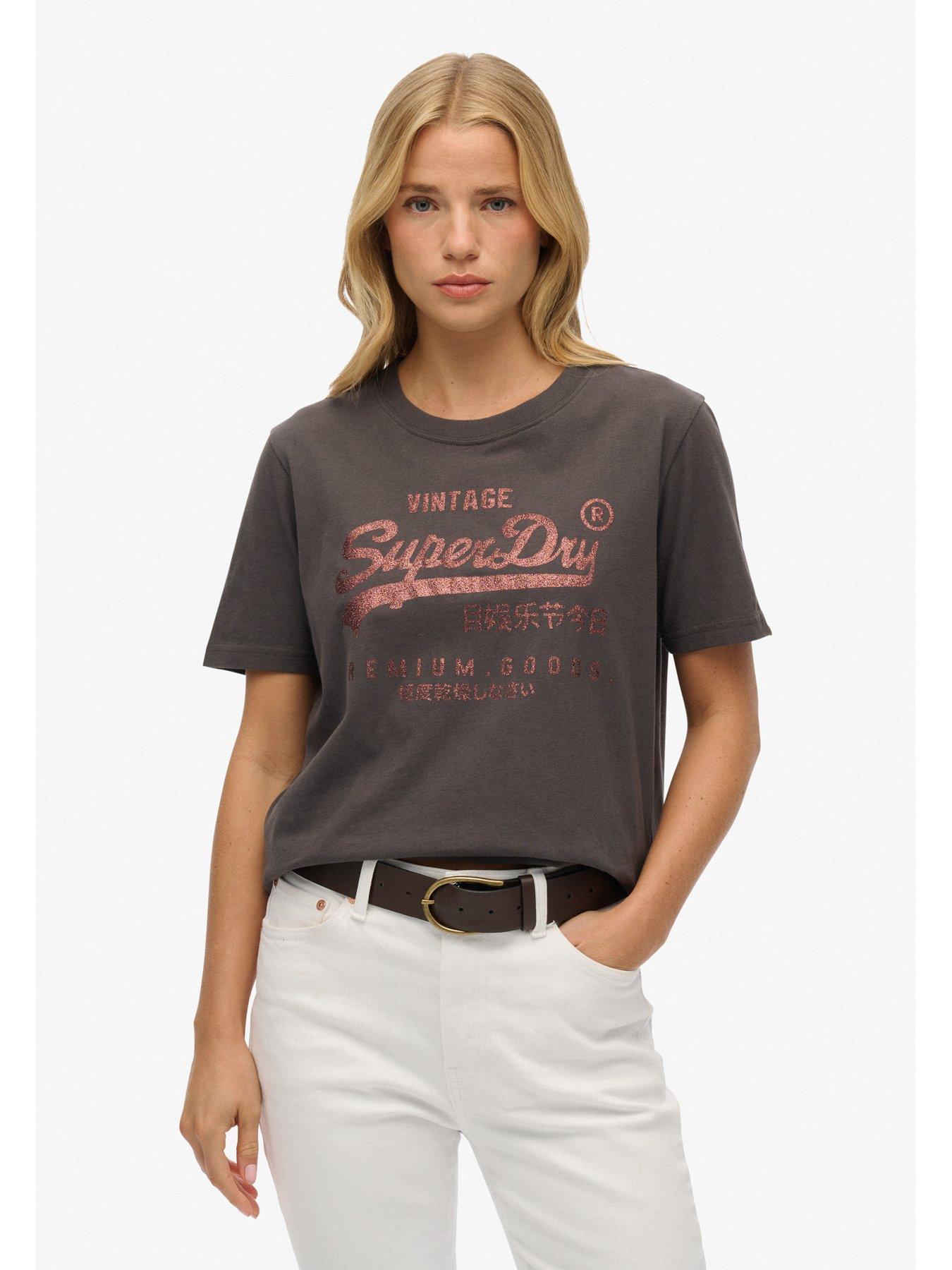 Superdry Embellished Relaxed T-Shirt - Black