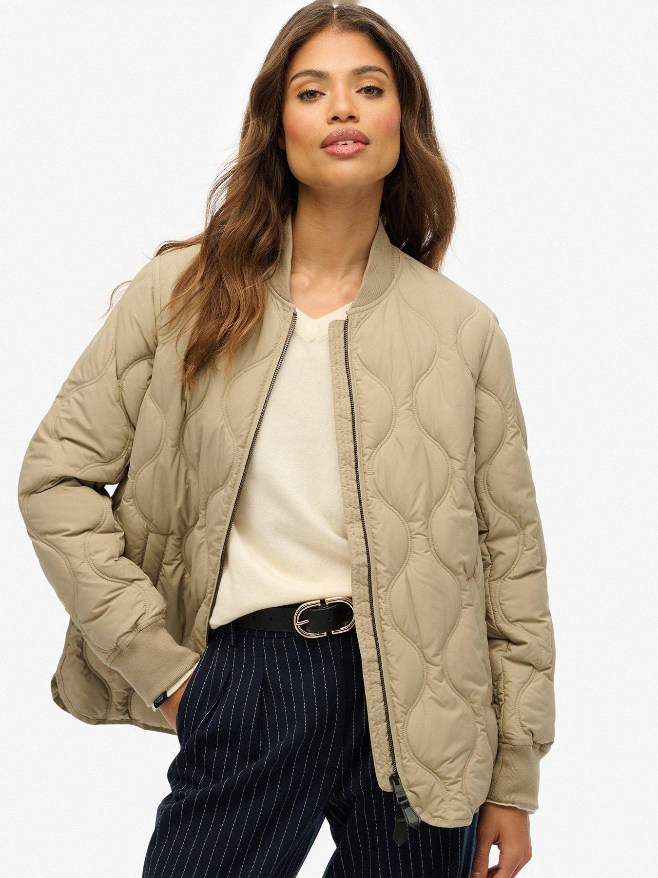 Superdry Short Quilted Liner Jacket - Beige