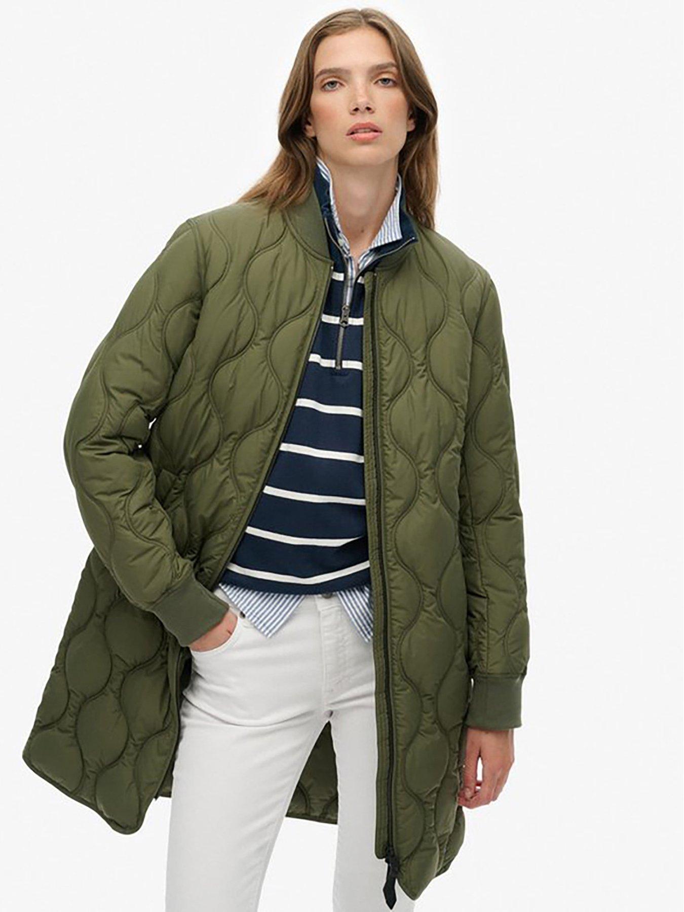 Superdry Long Quilted Liner Jacket - Green