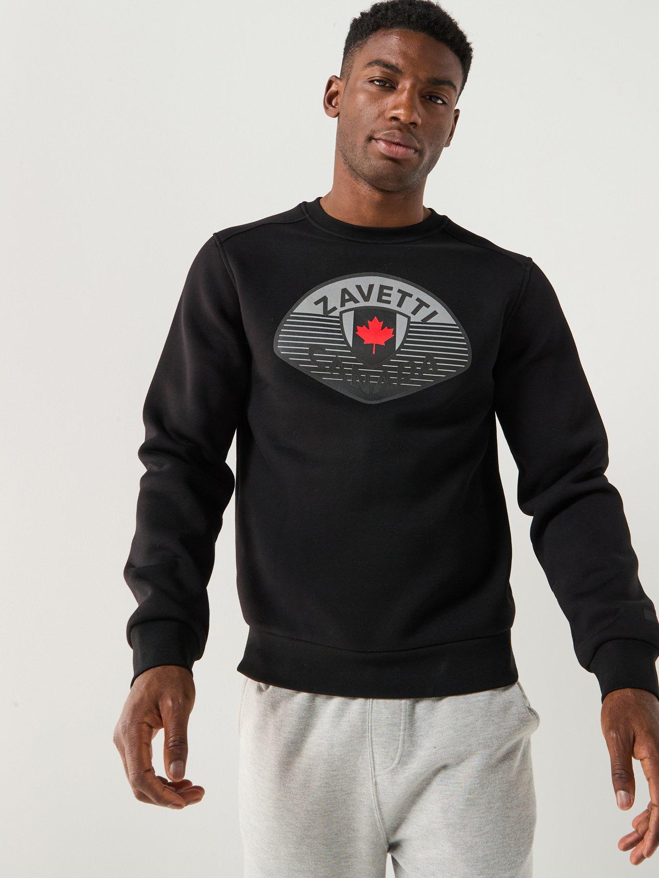Image 1 of 6 of Zavetti Canada Botticini Classic Large Logo Crew Sweatshirt - Black