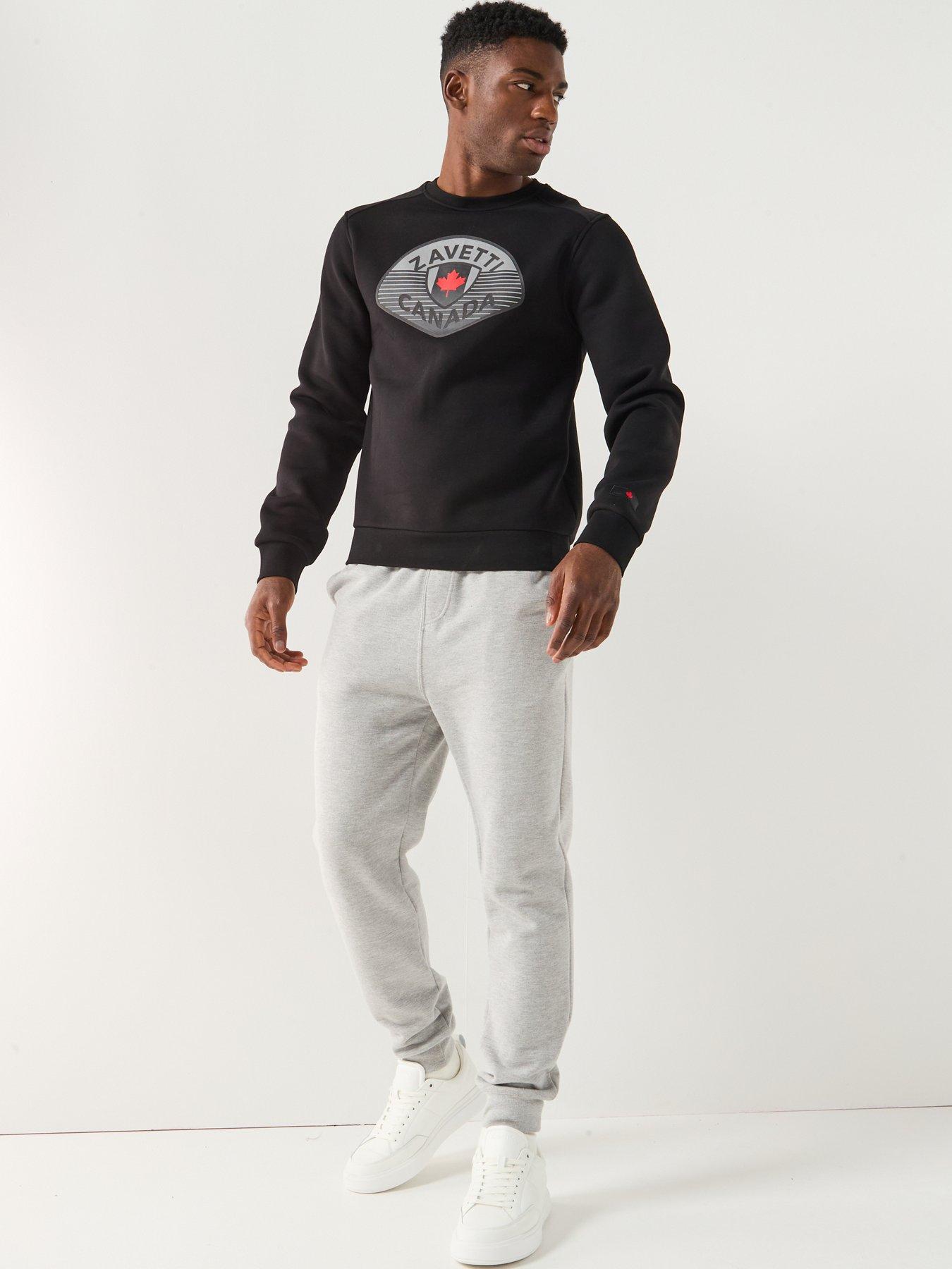 Image 3 of 6 of Zavetti Canada Botticini Classic Large Logo Crew Sweatshirt - Black