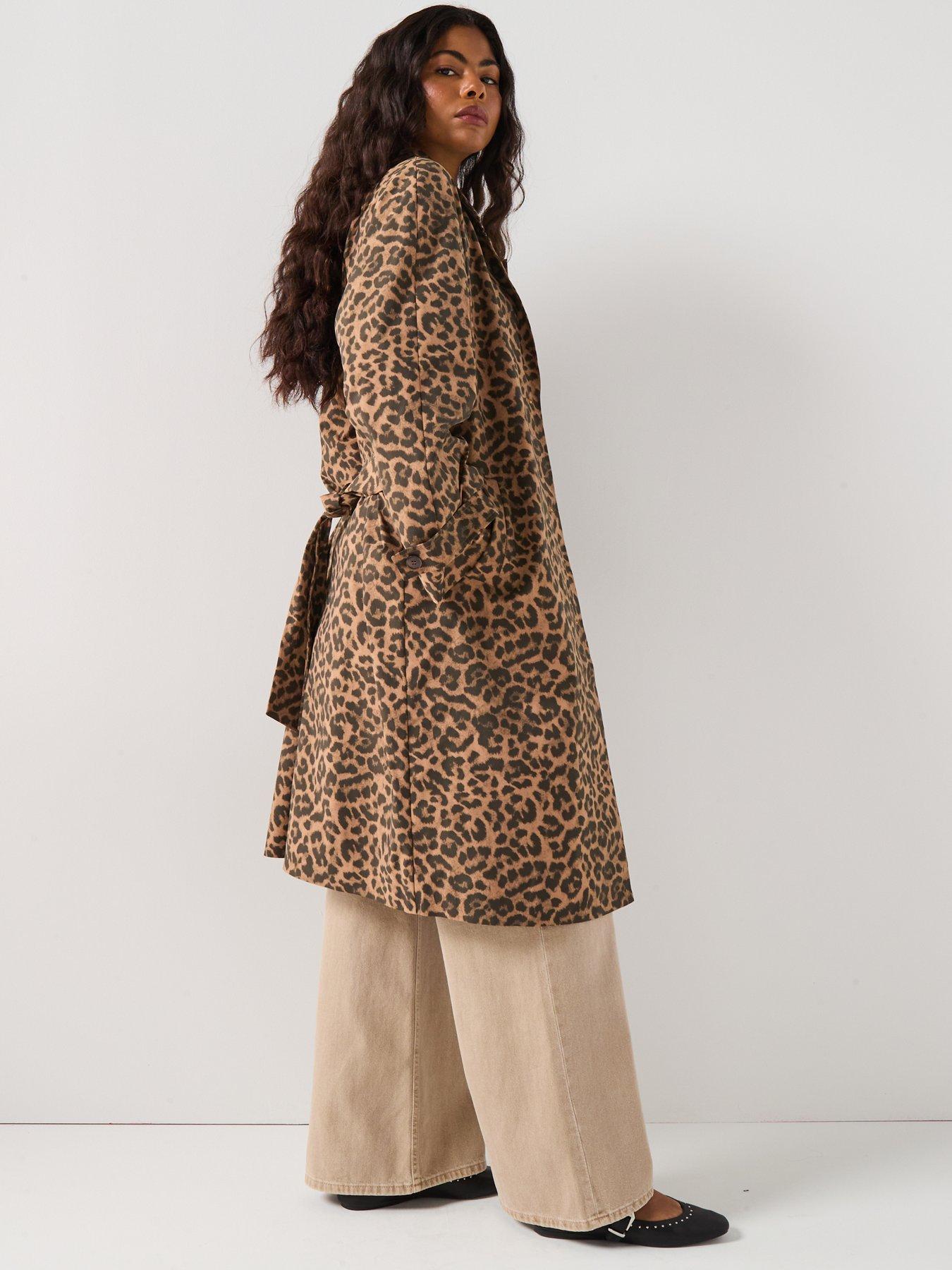 PIECES Fetina Leopard Print Trenchcoat Multi Very