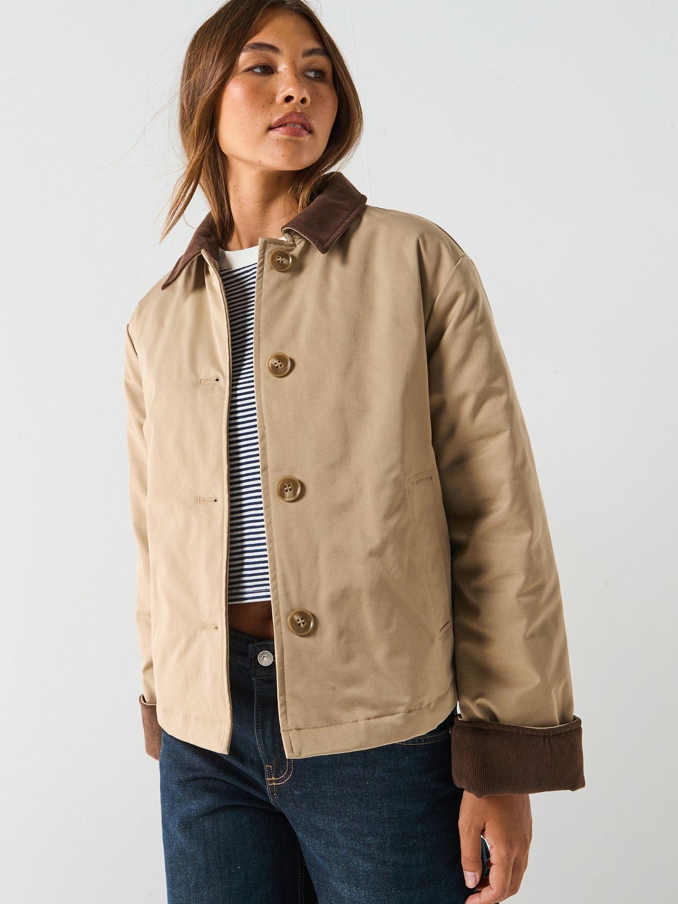 PIECES Short Corduroy Jacket - Brown