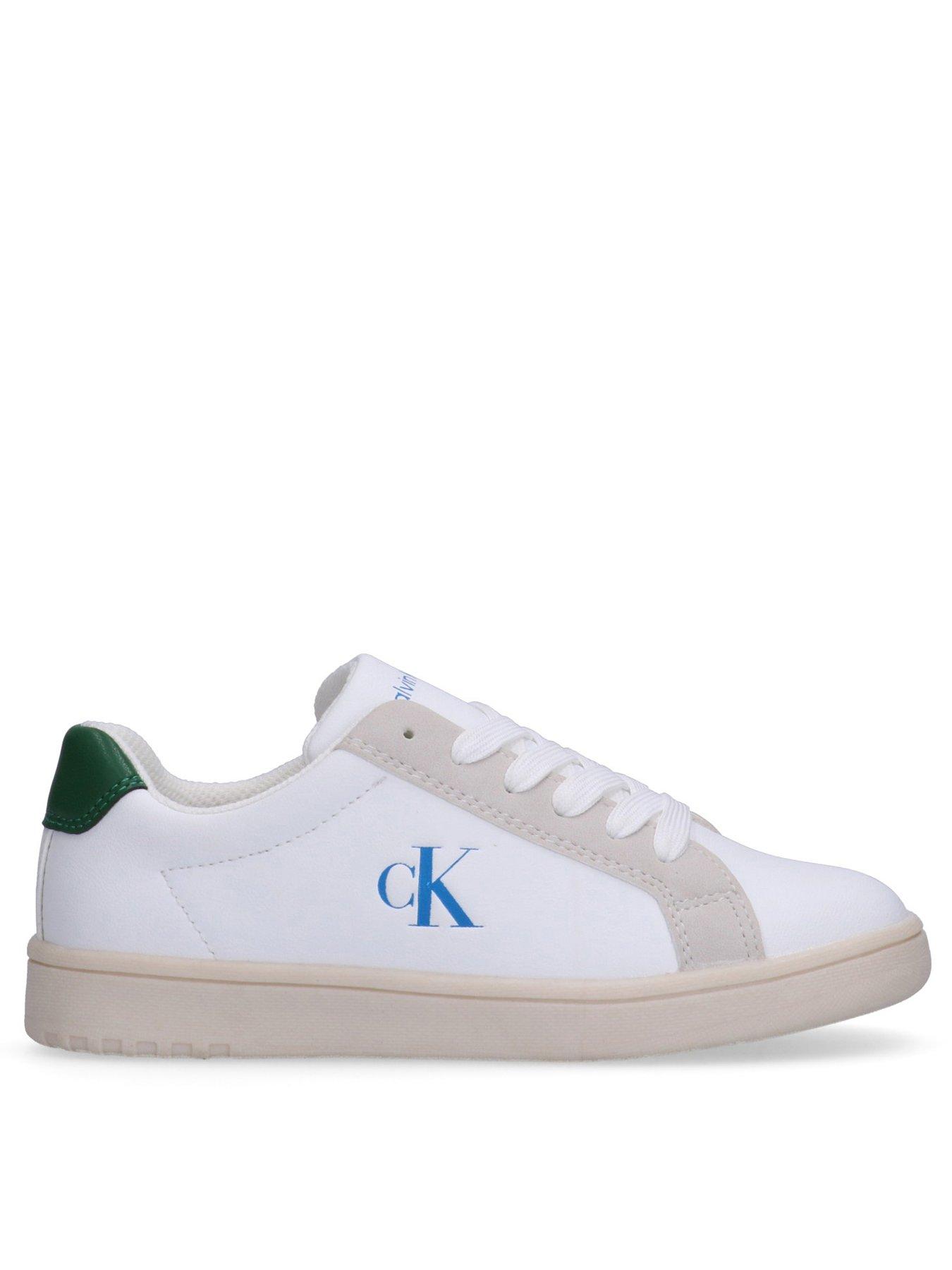 Calvin Klein Jeans Boys Low Cut Lace-Up Trainees - White