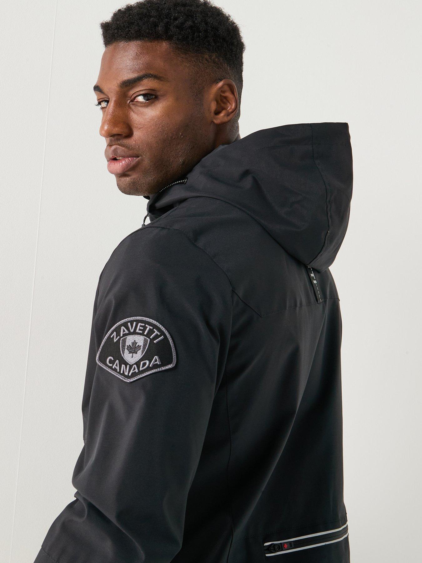 Image 2 of 6 of Zavetti Canada Bennaro Hooded Windbreaker Jacket - Black