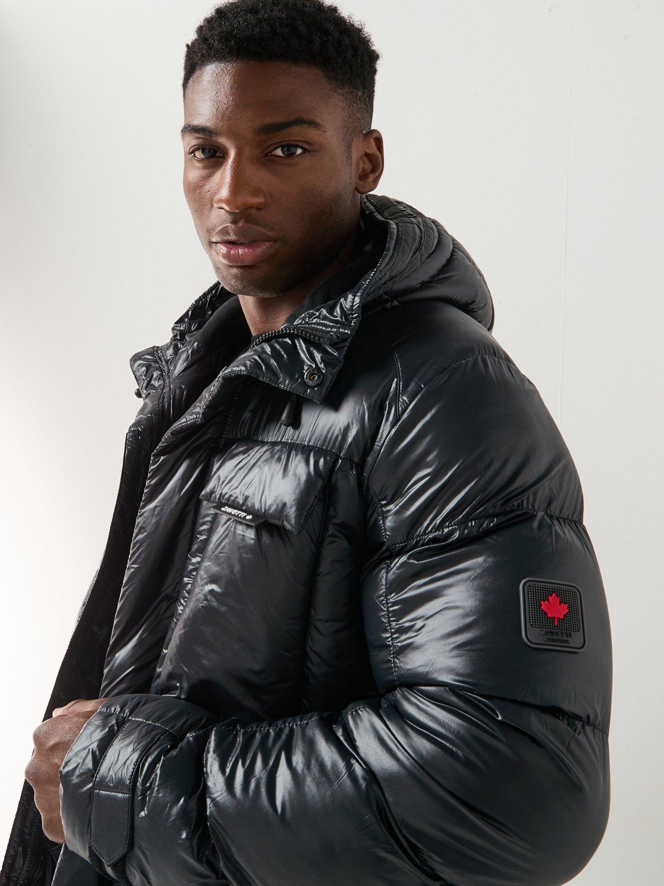 Zavetti Canada Onix Padded Shine Logo Parka Coat - Black | Very