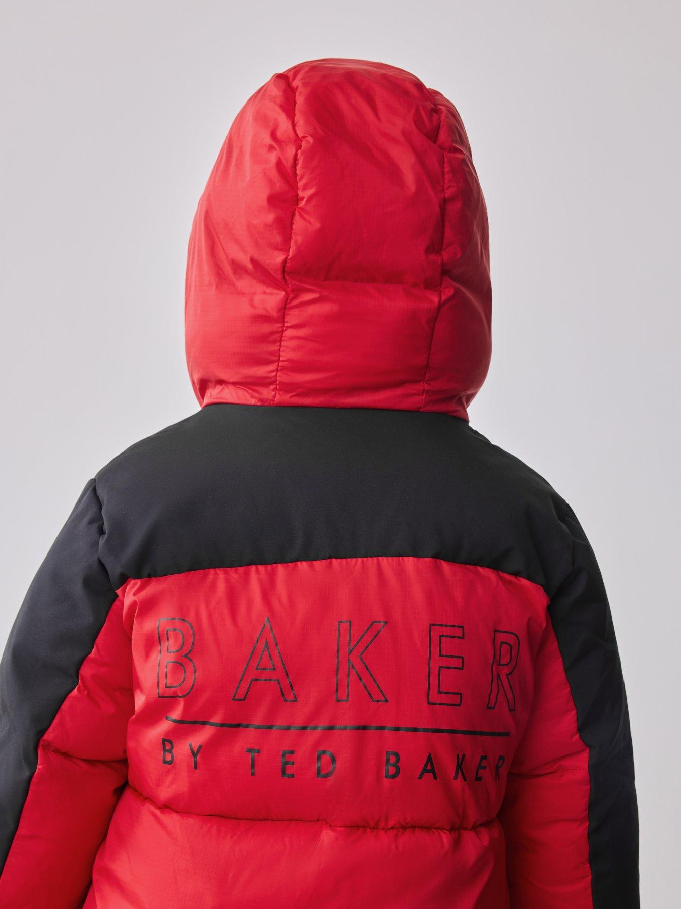 Image 4 of 7 of Ted Baker Boys Colourblock Coat- Red