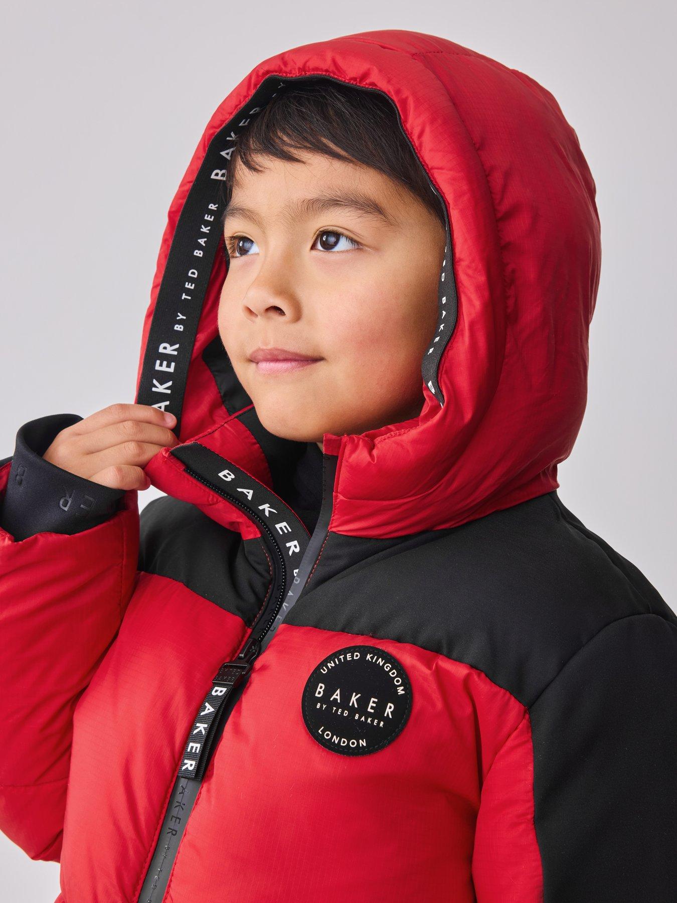 Image 5 of 7 of Ted Baker Boys Colourblock Coat- Red