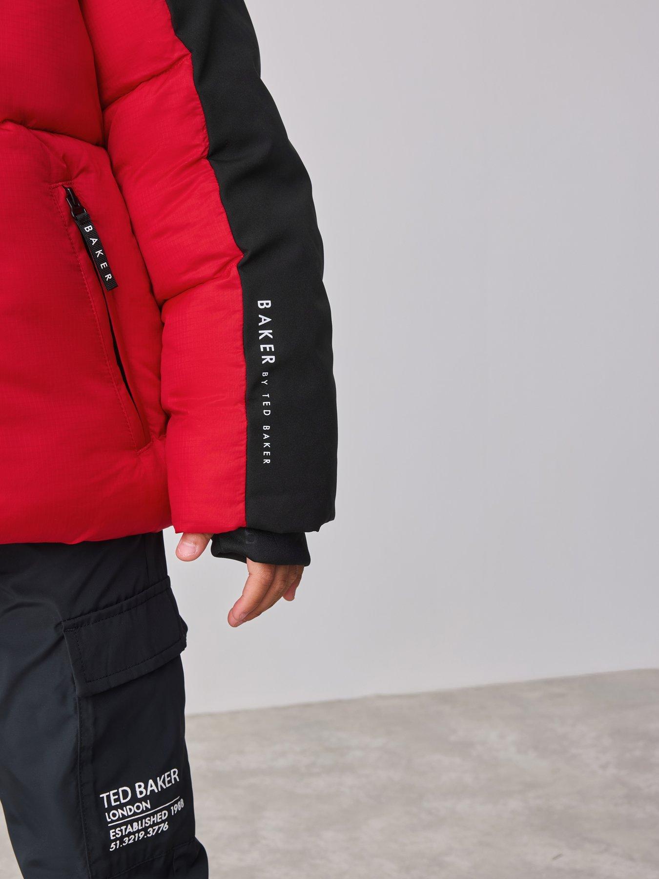 Image 6 of 7 of Ted Baker Boys Colourblock Coat- Red