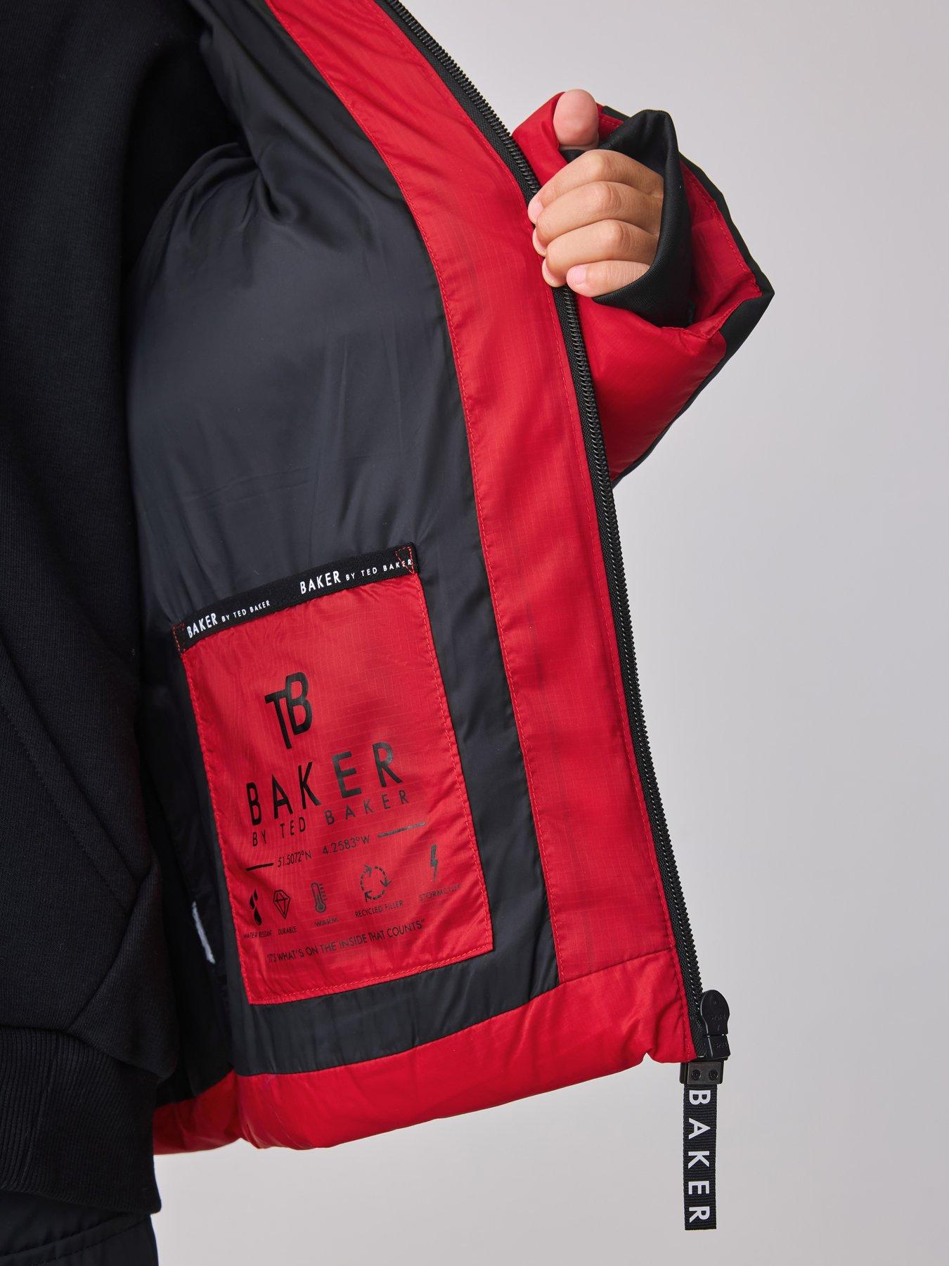 Image 7 of 7 of Ted Baker Boys Colourblock Coat- Red