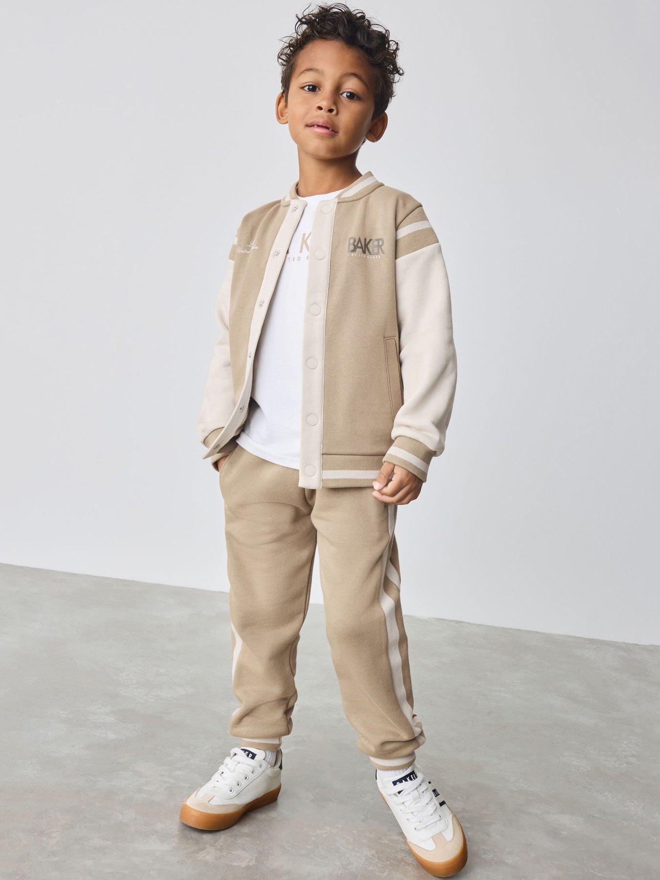 undefined Boys Varsity Jogger Set - Beige