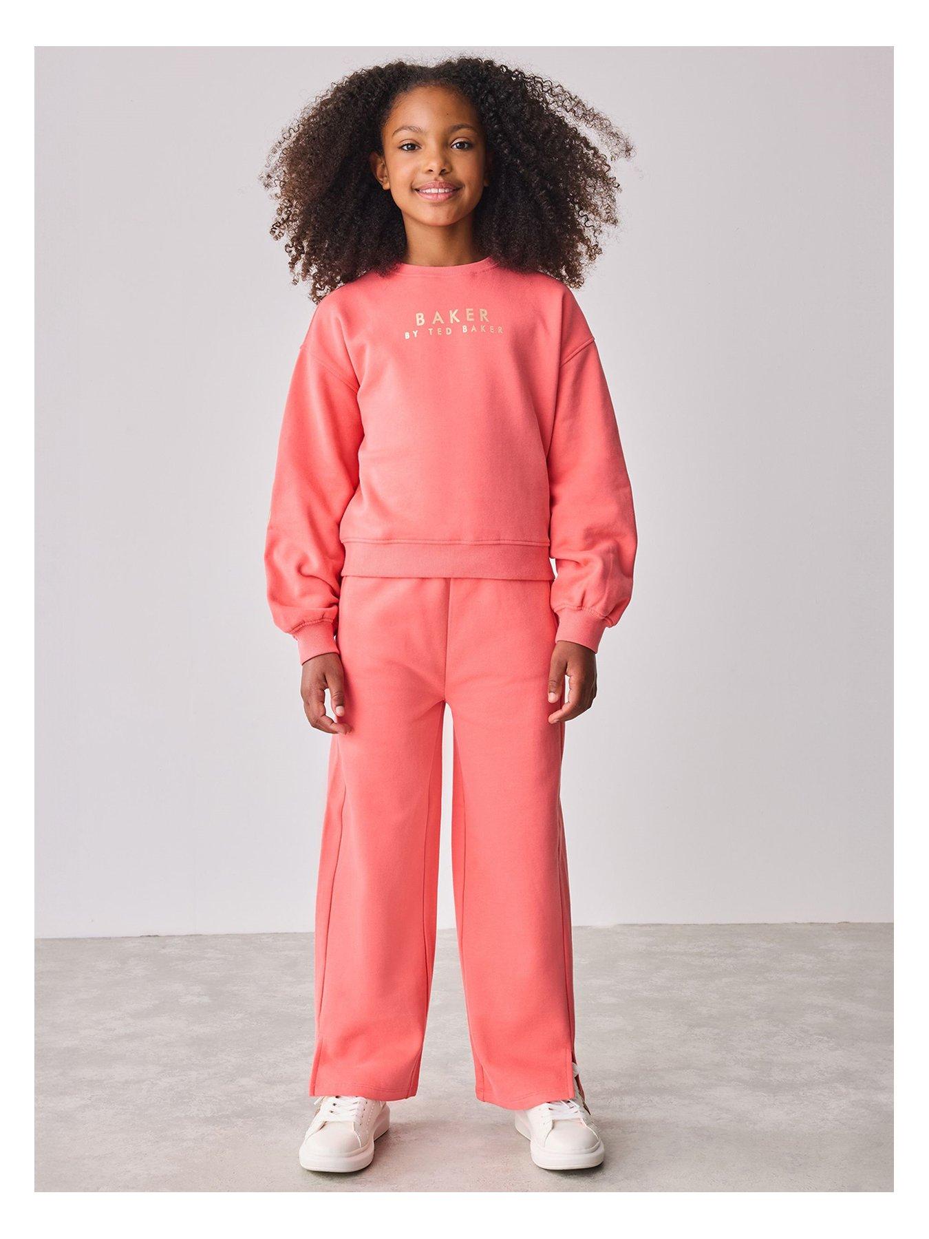 undefined Girls Sweat Top And Jogger Set - Orange