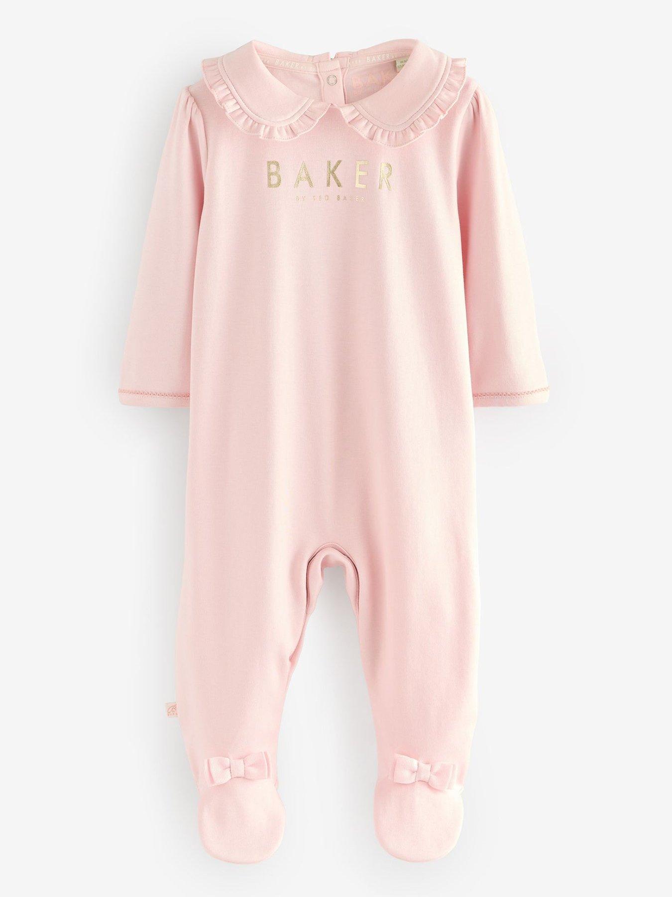 Image 3 of 7 of Ted Baker Baby Girls 3 Pack Sleepsuits - Pink