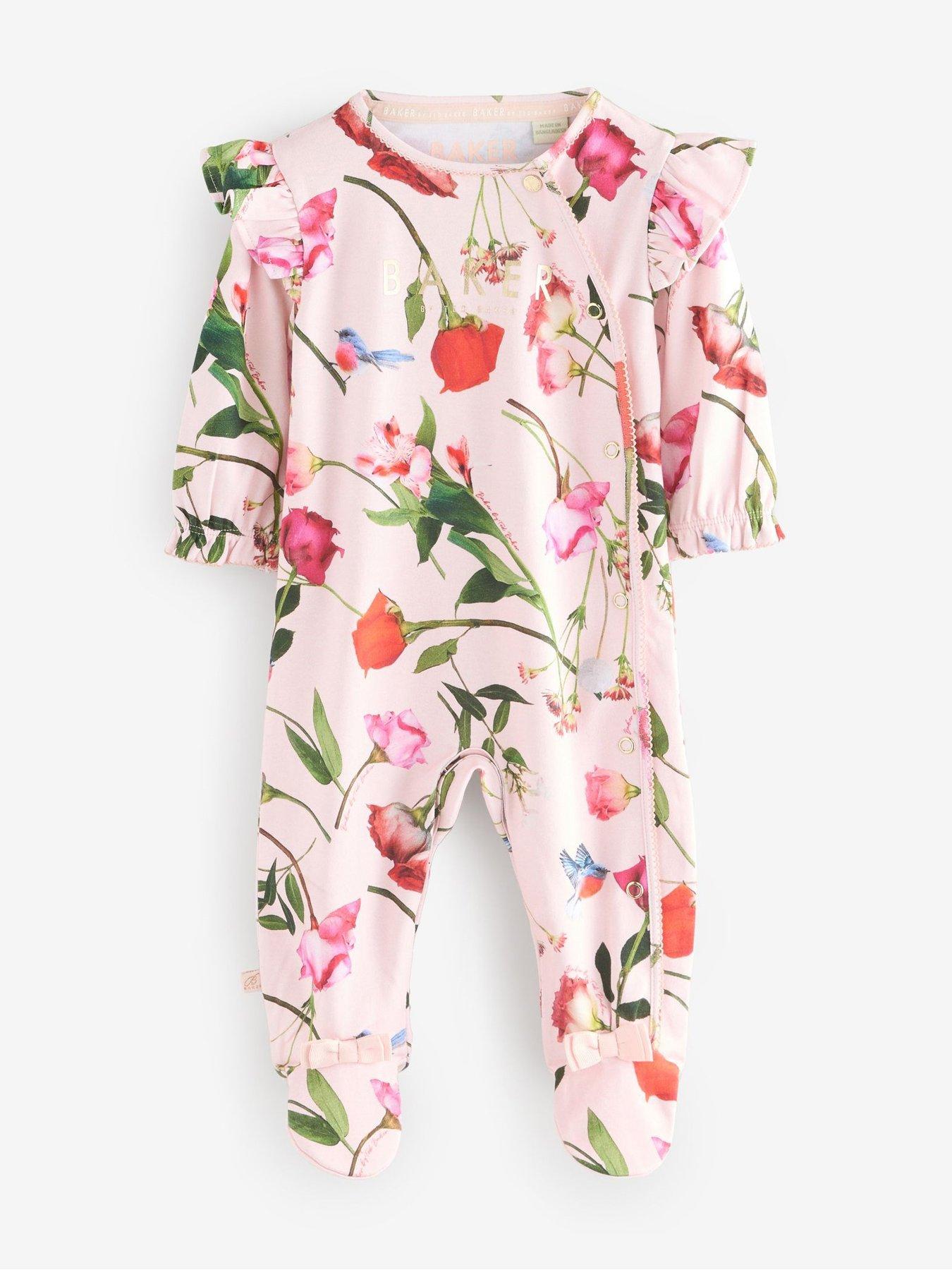 Image 4 of 7 of Ted Baker Baby Girls 3 Pack Sleepsuits - Pink